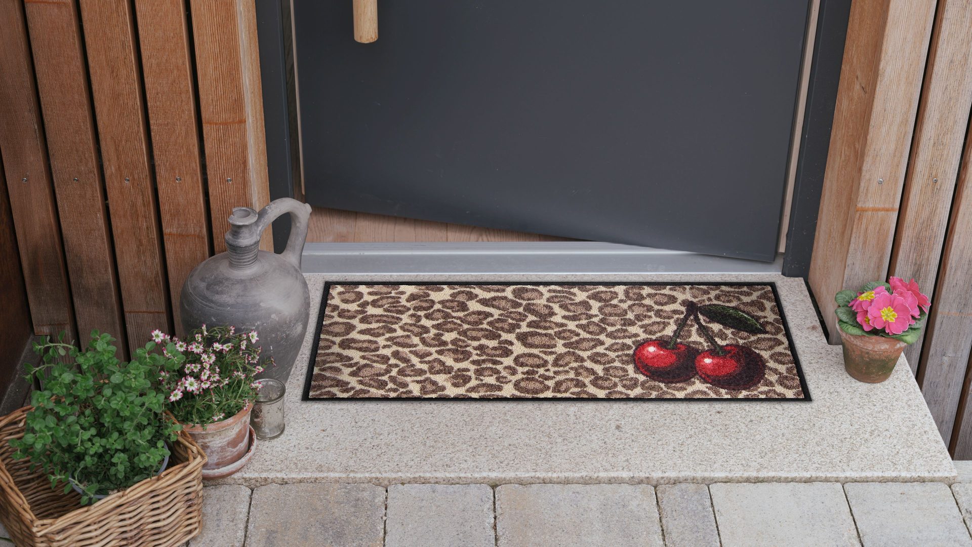 Salonloewe Läufer Fußabtreter klein 30x75 Cherry Cherry Leo, Läufer Mini, Höhe: 300 mm