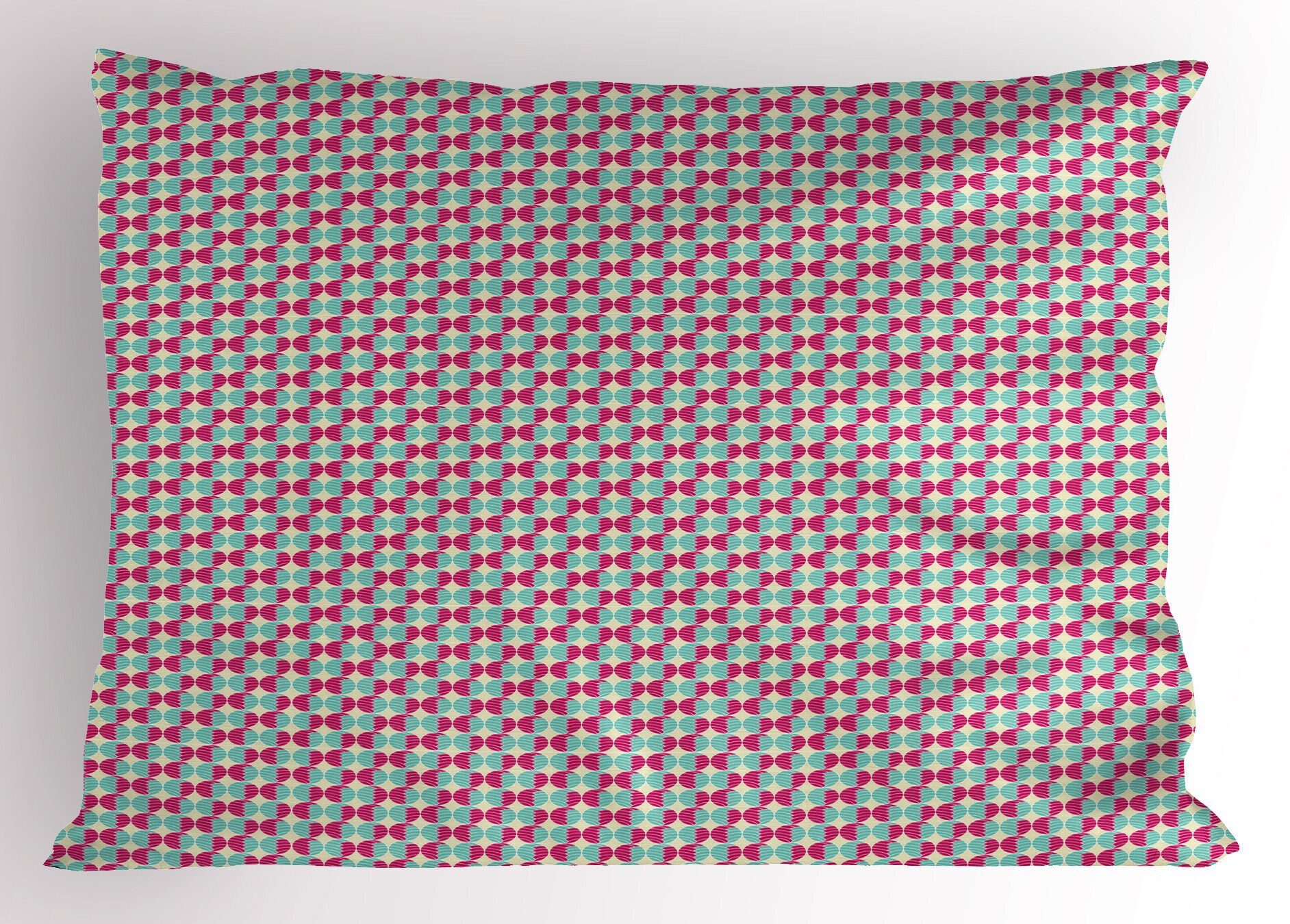 (1 Gedruckter King Kissenbezug, Abstrakt Size Runden Abakuhaus Bicolor Stück), Standard Dekorativer Kissenbezüge Geometrisch
