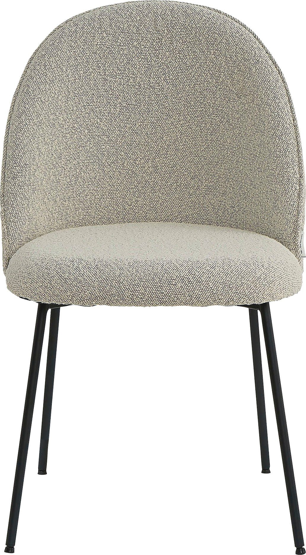 SIT Polsterstuhl Empoli 2er-Set mit Bouclé-Bezug und abgerundeter Rückenlehne (Set, 2 St), 4-Fuß-Gestell aus schwarz pulverbeschichtetem Metall – Bild 3 von 5