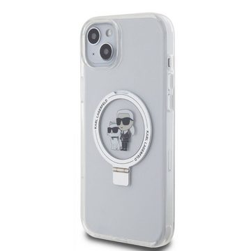 KARL LAGERFELD Handyhülle Hardcase iPhone 15 Plus MagSafe aufstellbar transparent 6,7 Zoll, Kantenschutz