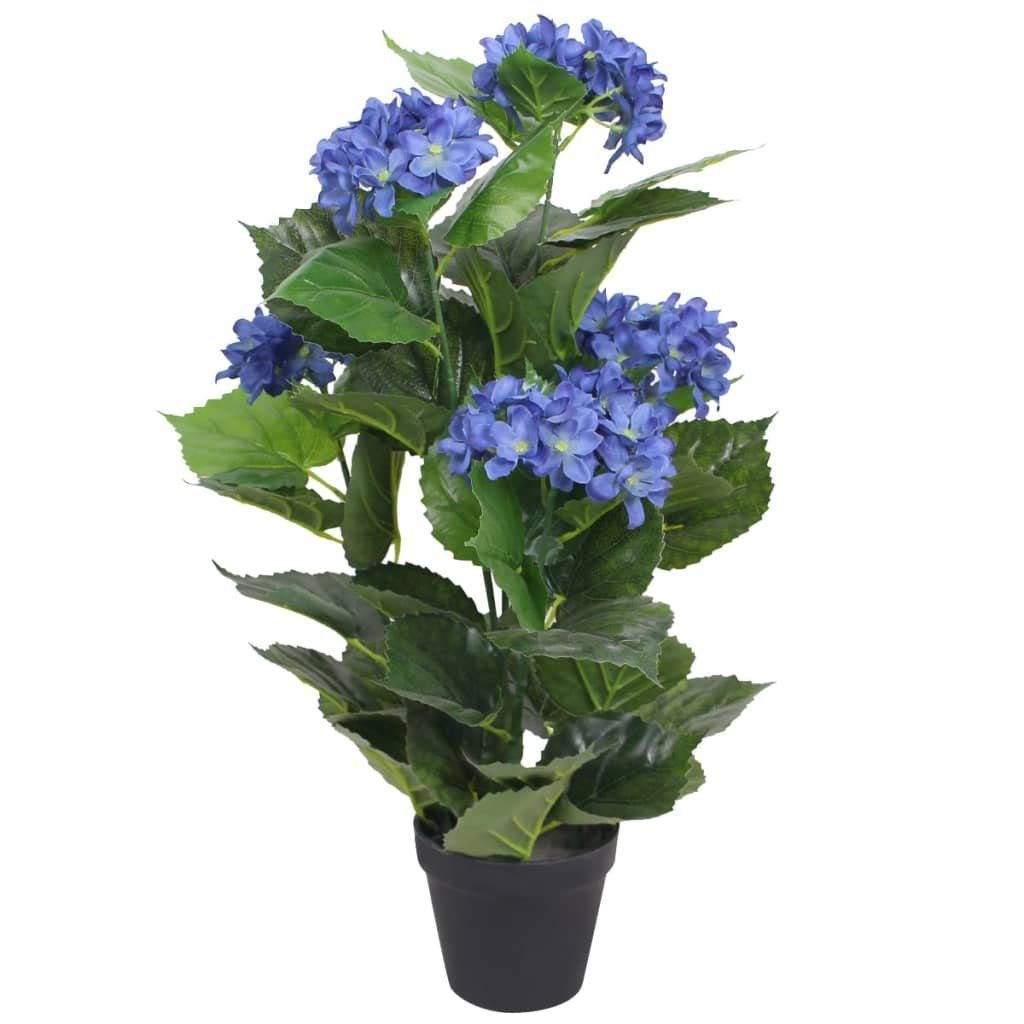 Blau, Kunstpflanze cm 60 60 Hortensie mit Topf furnicato, Höhe Künstliche cm