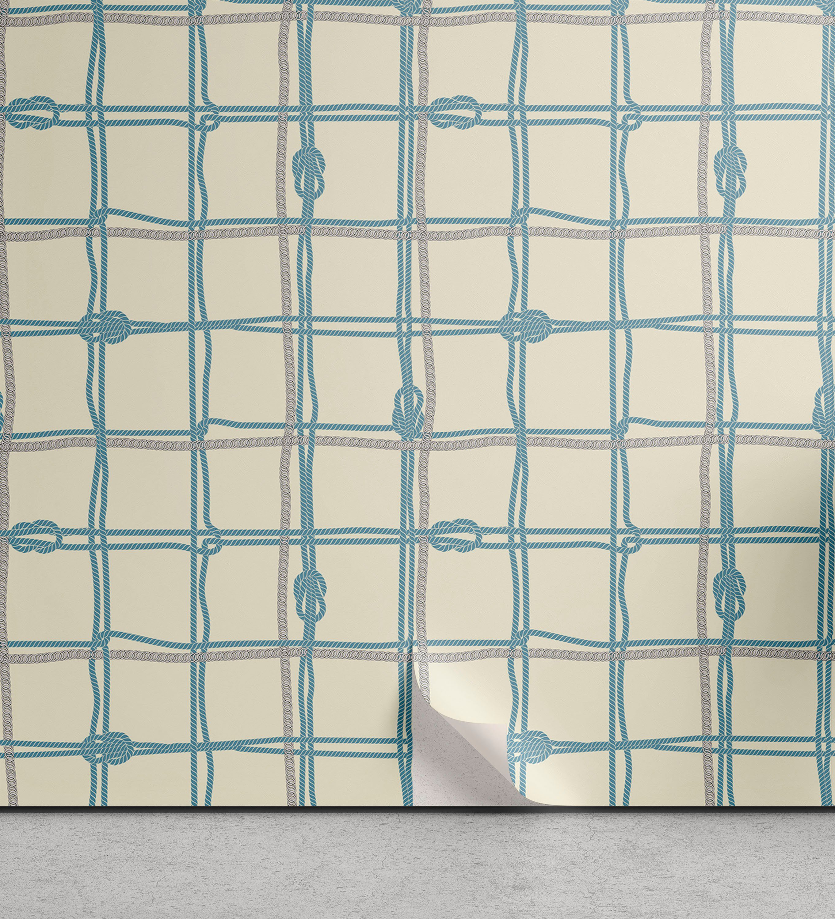 Abakuhaus Vinyltapete selbstklebendes Wohnzimmer Küchenakzent, Nautical Blau Seile als Squares Kunst