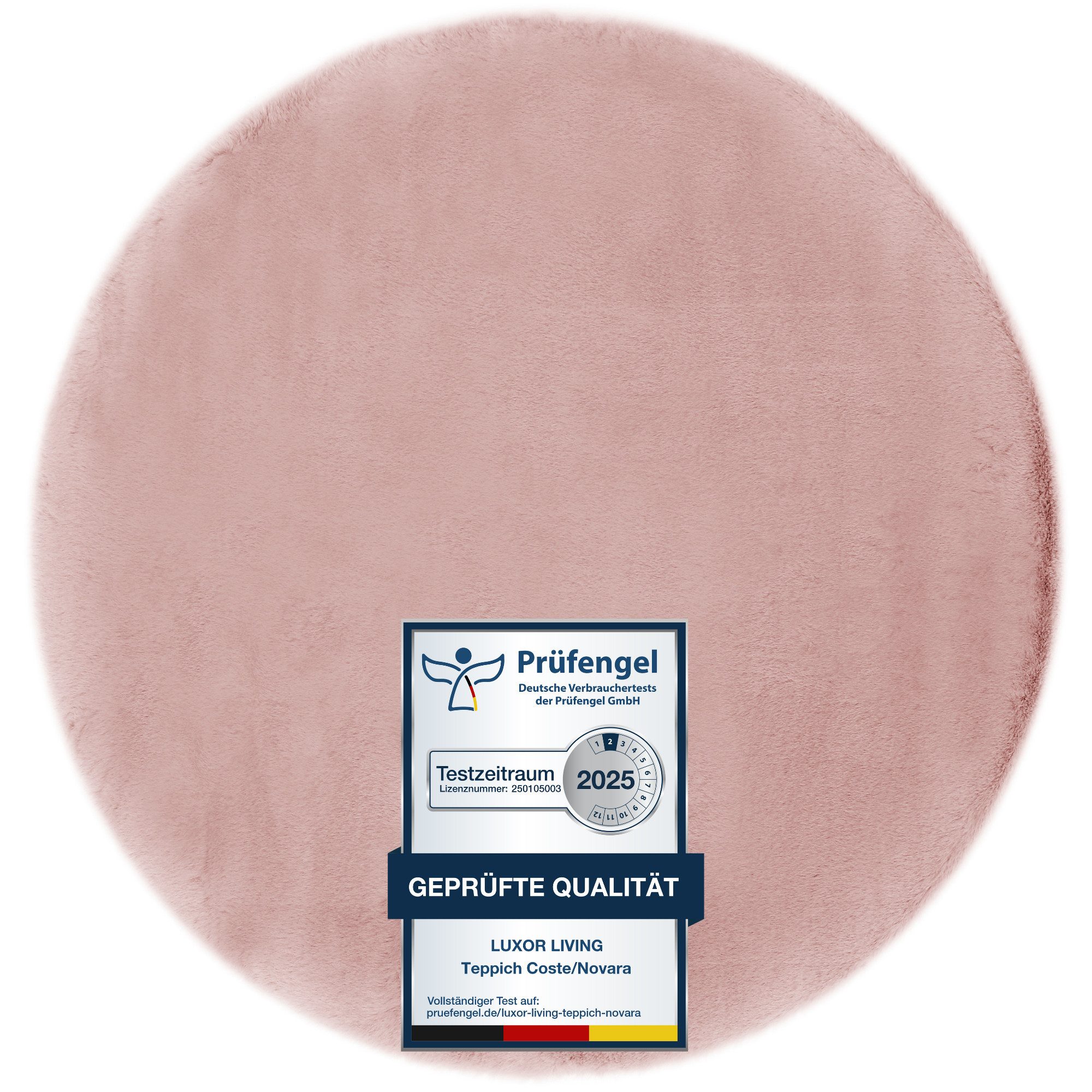 LUXOR living Fellteppich Novara, rund, Höhe: 30 mm, Kunstfell, Kaninchenfell-Haptik, besonders weicher Hochflor