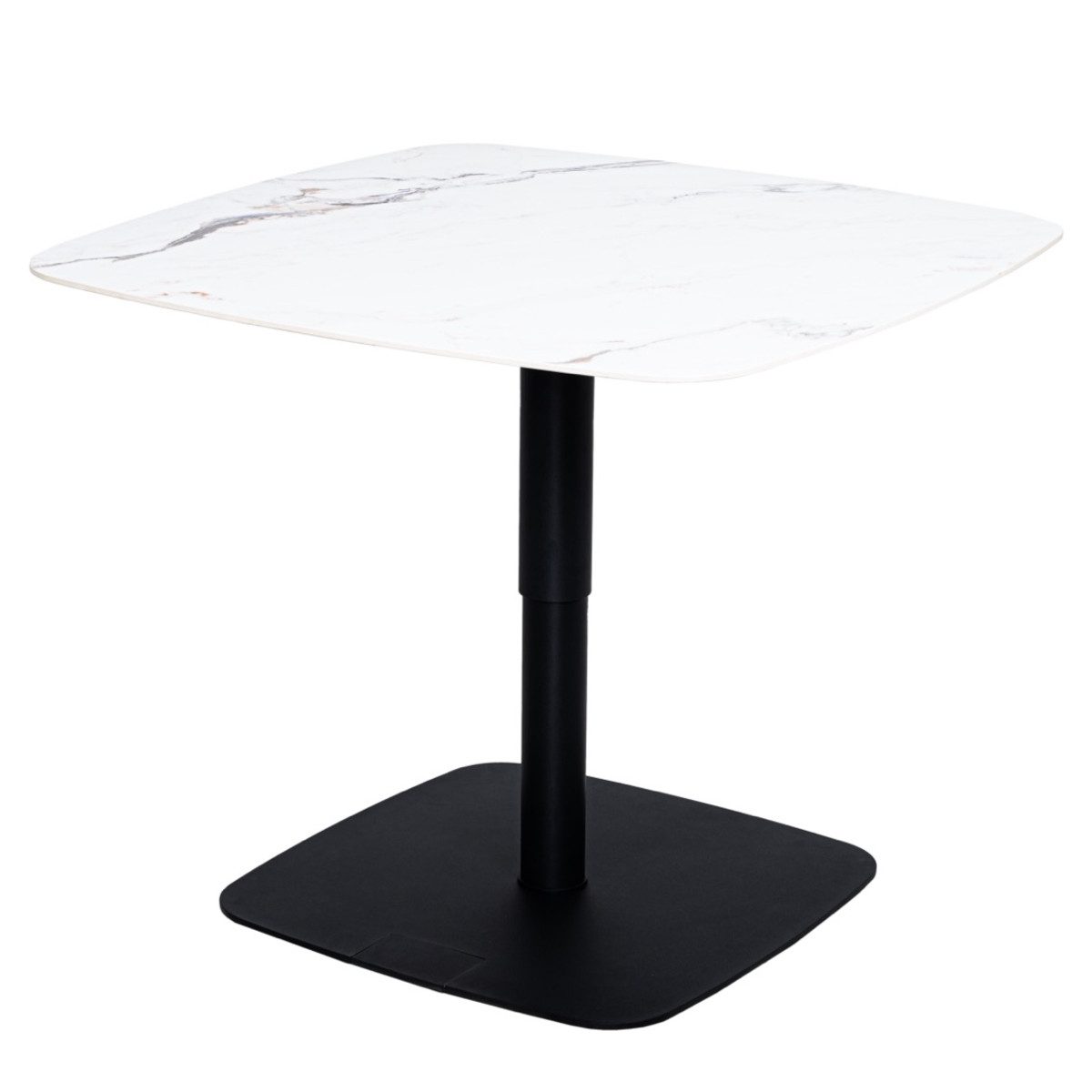 CASA DOMA Couchtisch Lagos, Beistelltisch, höhenverstellbar, Tischplatte Keramik, 90x90 cm, zwei Farben, Marmorierung schwarz oder weiß