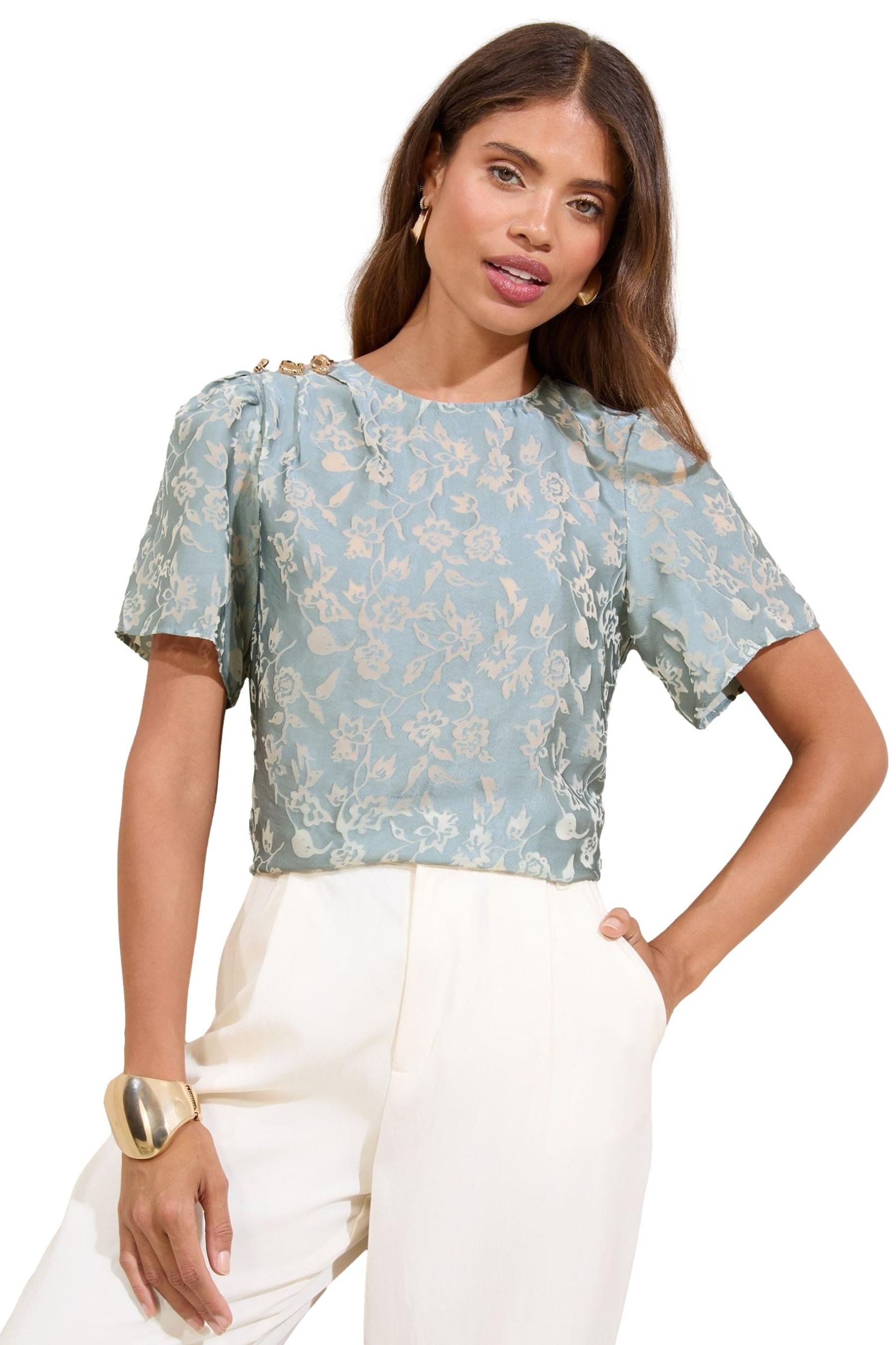 LIPSY T-Shirt Lipsy Kurzarm-Oberteil mit Knopfdetail, Regular (1-tlg) günstig online kaufen