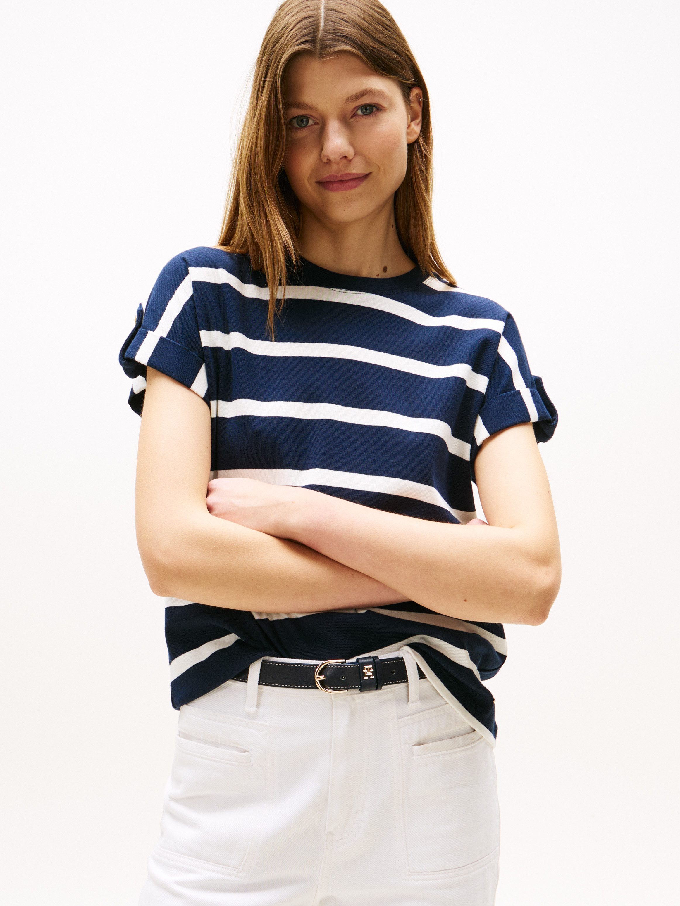 Tommy Hilfiger Kurzarmshirt GOLD BUTTON MDRN günstig online kaufen