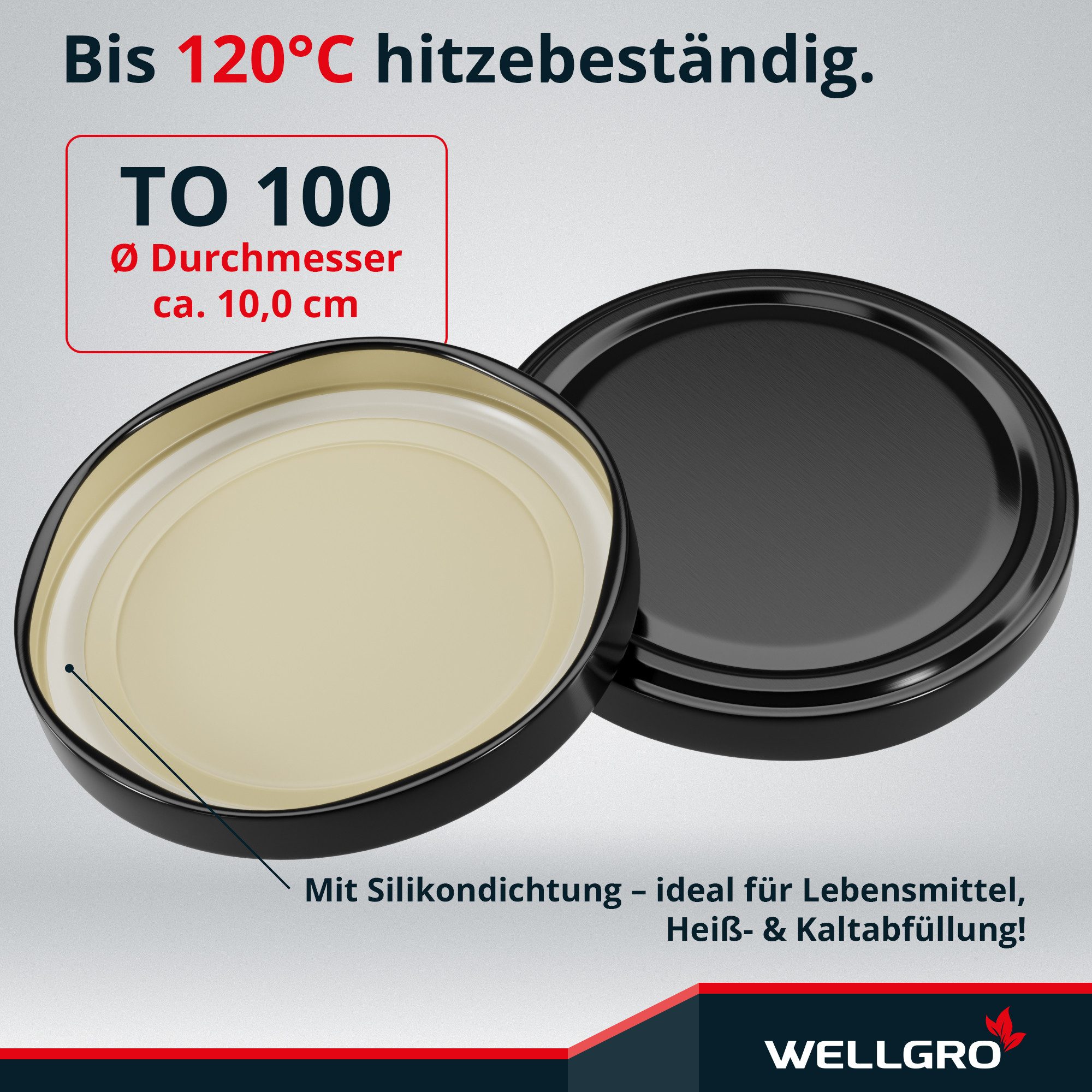 Wellgro Vorratsglas Einmachdeckel TO 100 - Twist-Off-Deckel, (50-tlg) – Bild 4 von 5