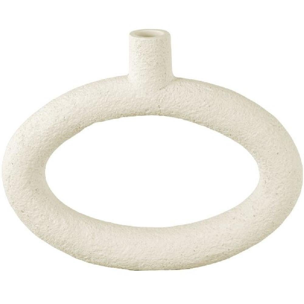 Present Time Skulptur Vase Ring Oval Wide Polyresin Ivory (25x3,5x20,5cm)