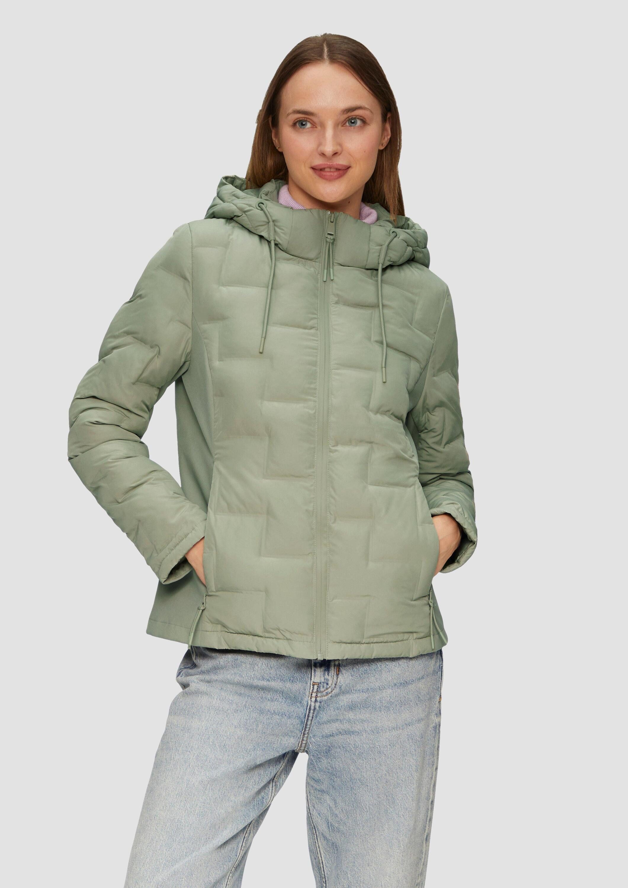 s.Oliver Winterjacke Outdoor-Jacke Leicht wattierte Jacke im Fabricmix mit Prägung