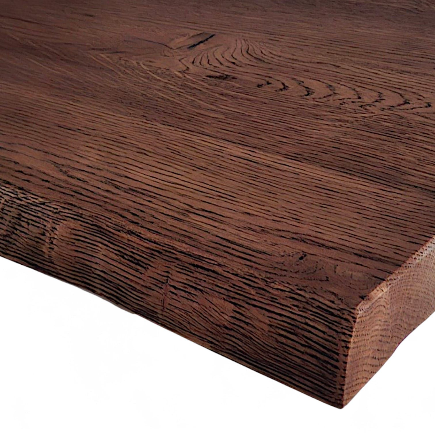 DaoWood Waschtischplatte Handgefertigte Waschtischplatte aus Altholz-Eiche dunkel 4 cm