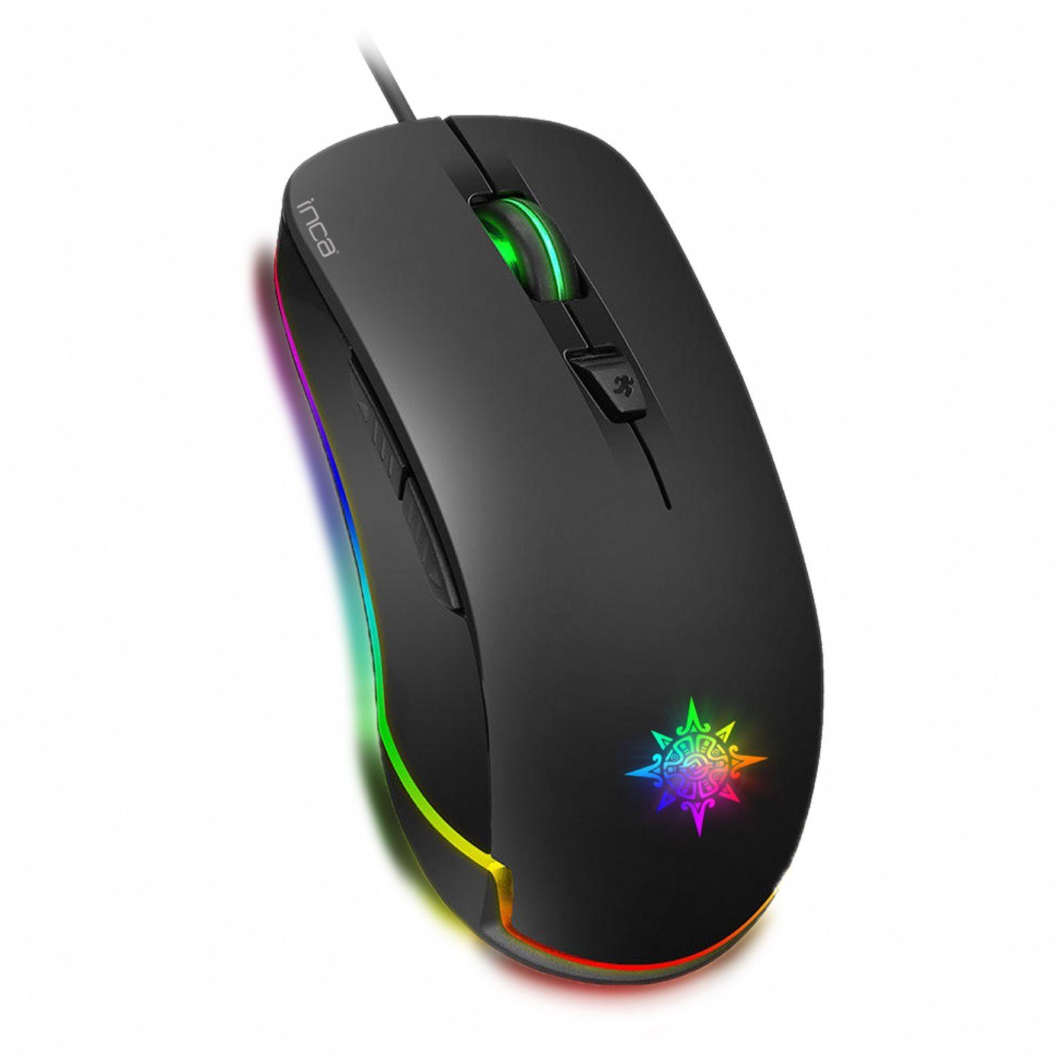 INCA PRO Optisch Gaming Maus 4800 DPI RGB-Logo-Effekt Gaming-Maus