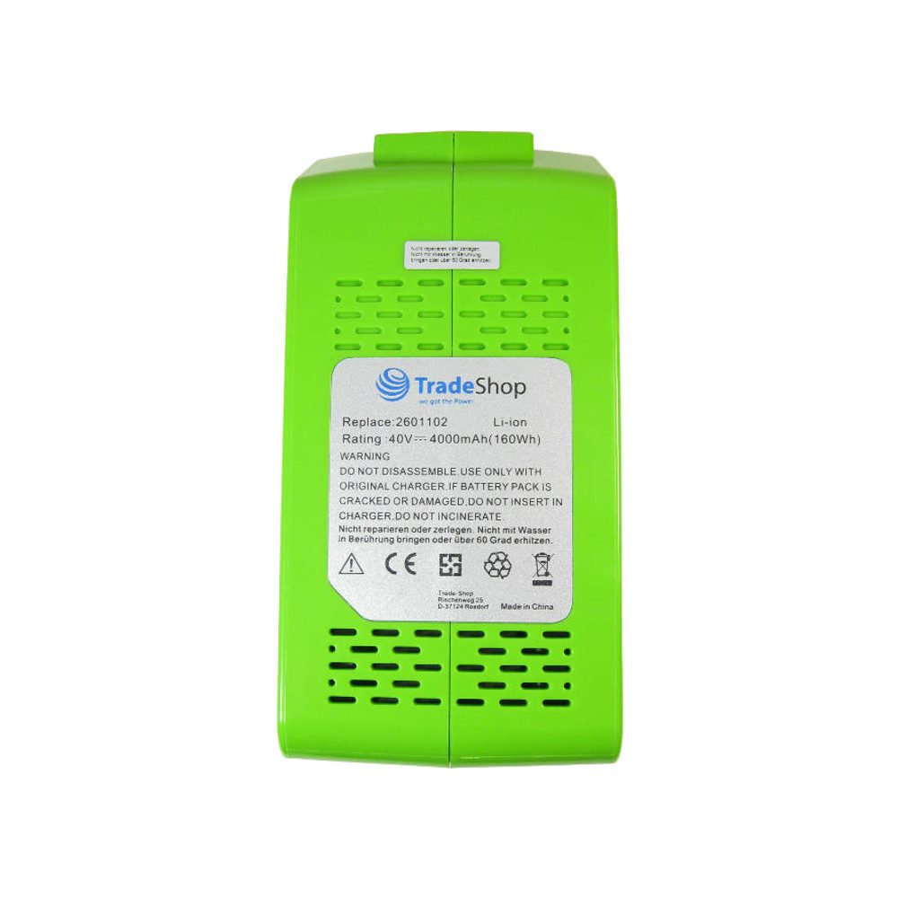 Trade-Shop 2in1 Set passend für Greenworks G40LM35 G40HT - Ladegerät + Akku Li-Ion 4000 mAh (40 V)