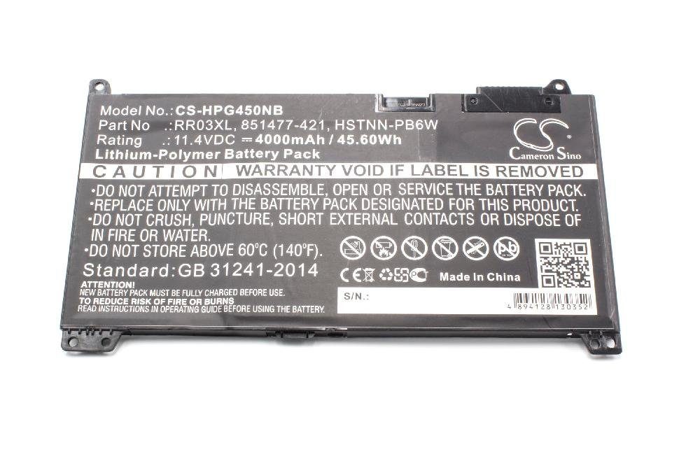 vhbw passend für HP ProBook 430 G4 (Y8B45EA), 430 G4 (Y8B46EA), 430 G4 Laptop-Akku 4000 mAh