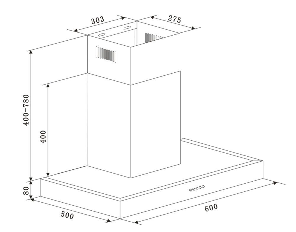Hanseatic Wandhaube SY-3503C1-P1-C120-L52-600 SY-3503C1-P1-C120-L52-600