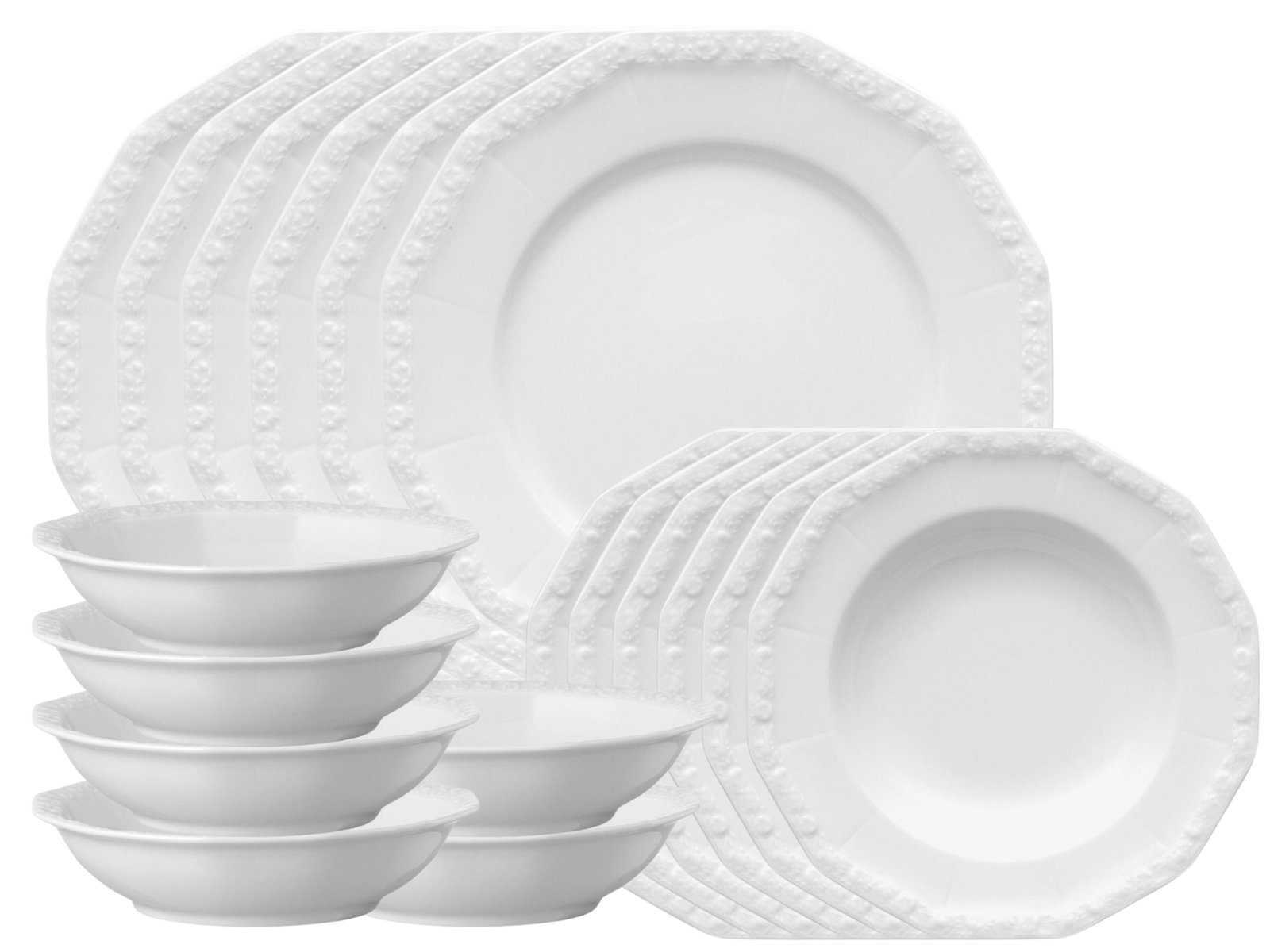 Rosenthal Geschirr-Set Maria Weiss Starterset I 18tlg, Porzellan