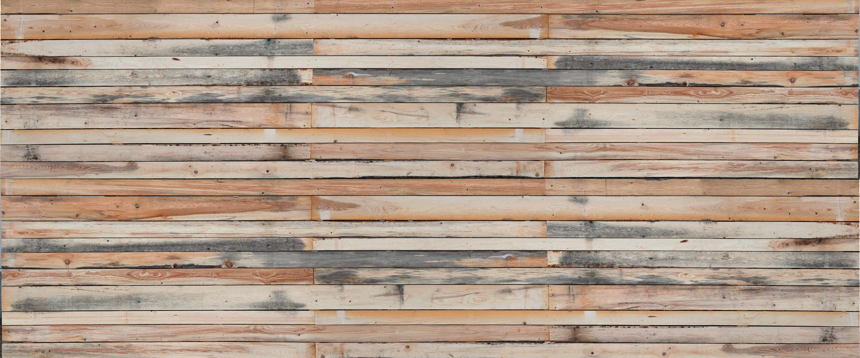 KUNSTLOFT Vliestapete Wood 6x2.5 m, leicht glänzend, lichtbeständige Design Tapete