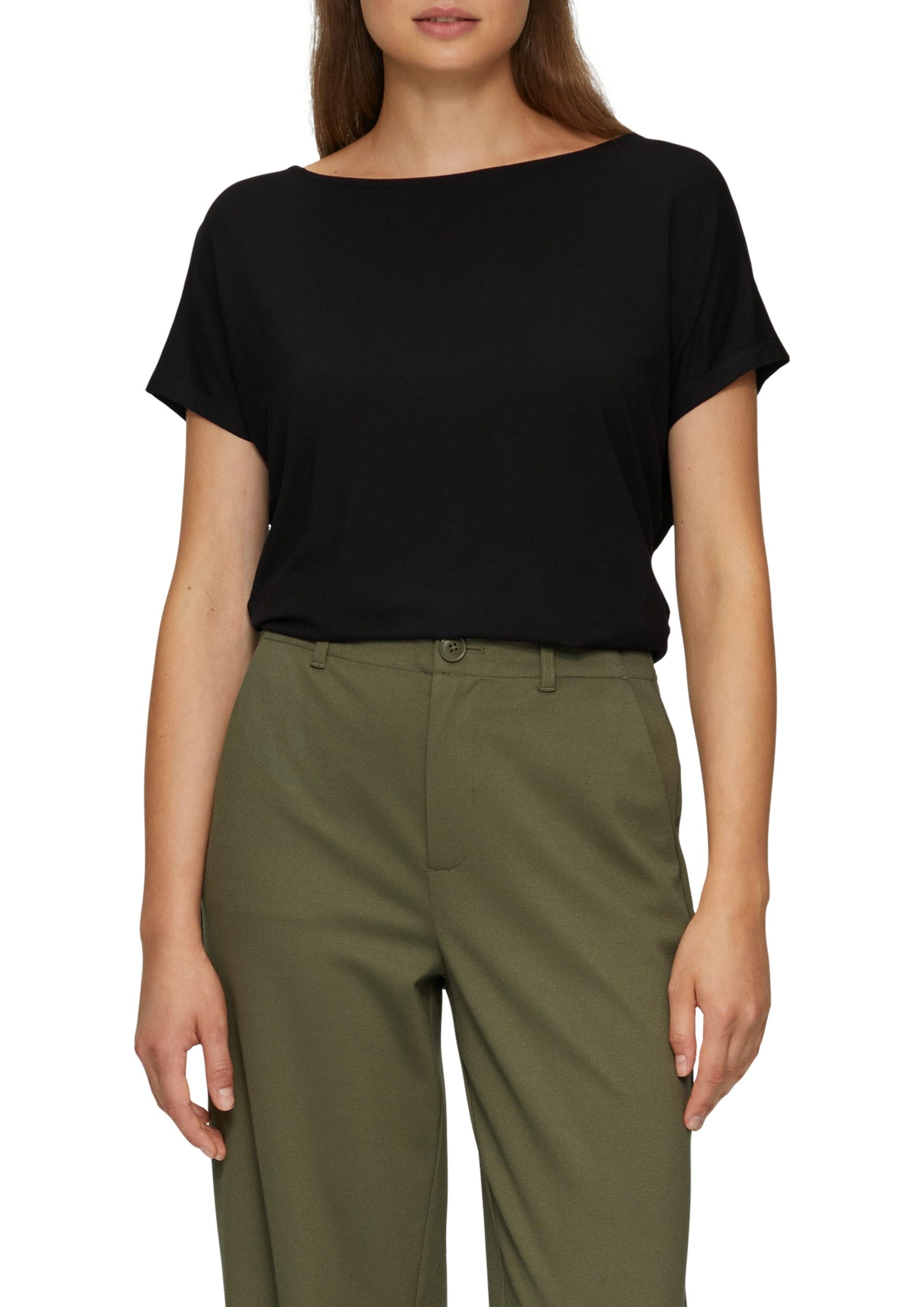 s.Oliver T-Shirt - Shirt - Kurzarmshirt - Jerseyshirt mit überschnittenen S günstig online kaufen