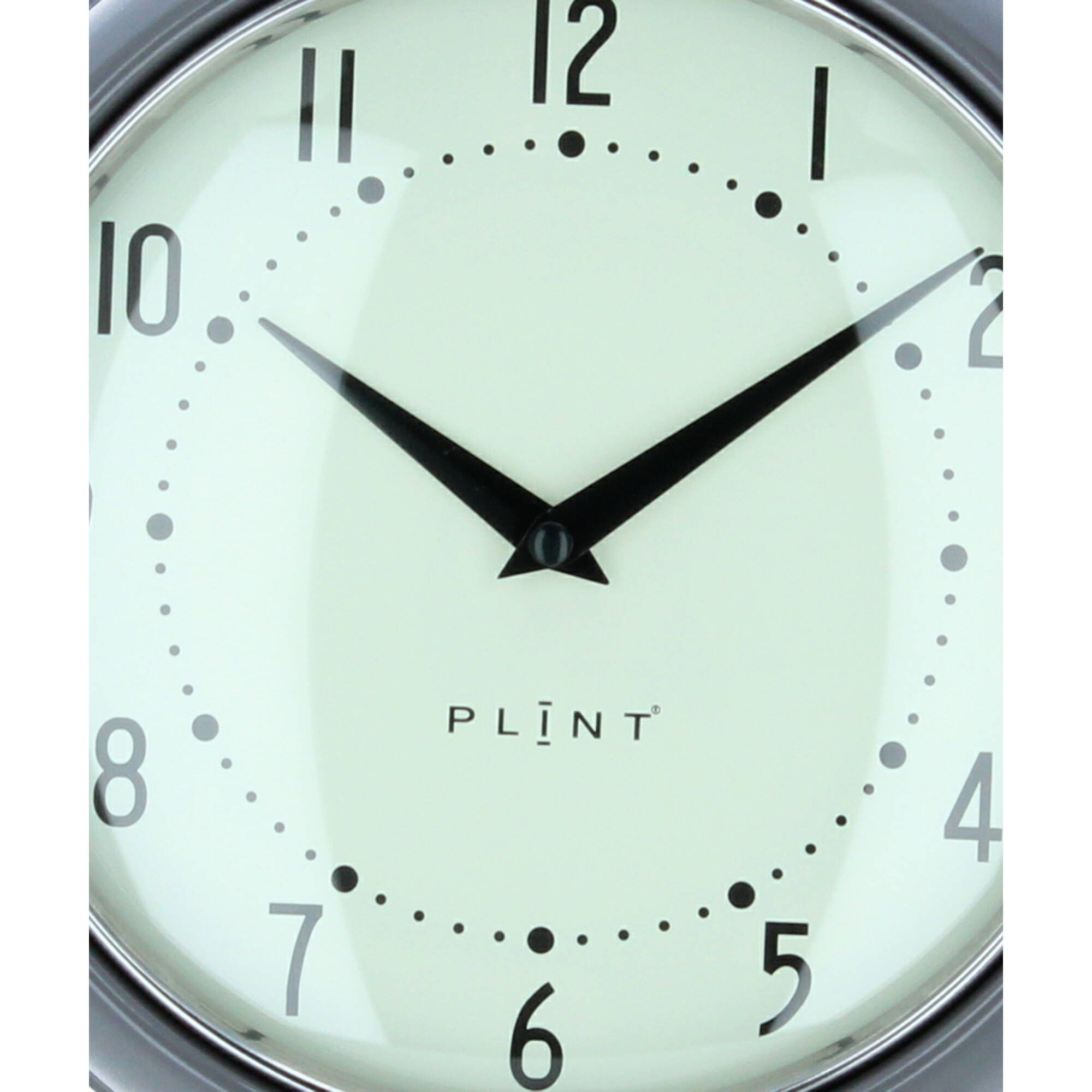 Plint Wanduhr Küchenuhr Retro almost black grau Uhr – Bild 3 von 3