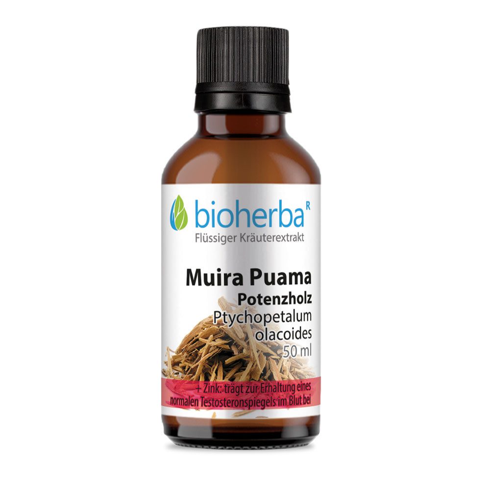 BIOHERBA R Muira Puama Potenzholz Ptychopetalum olacoides Tropfen Tinktur 50 ml Nahrungsergänzungsmittel