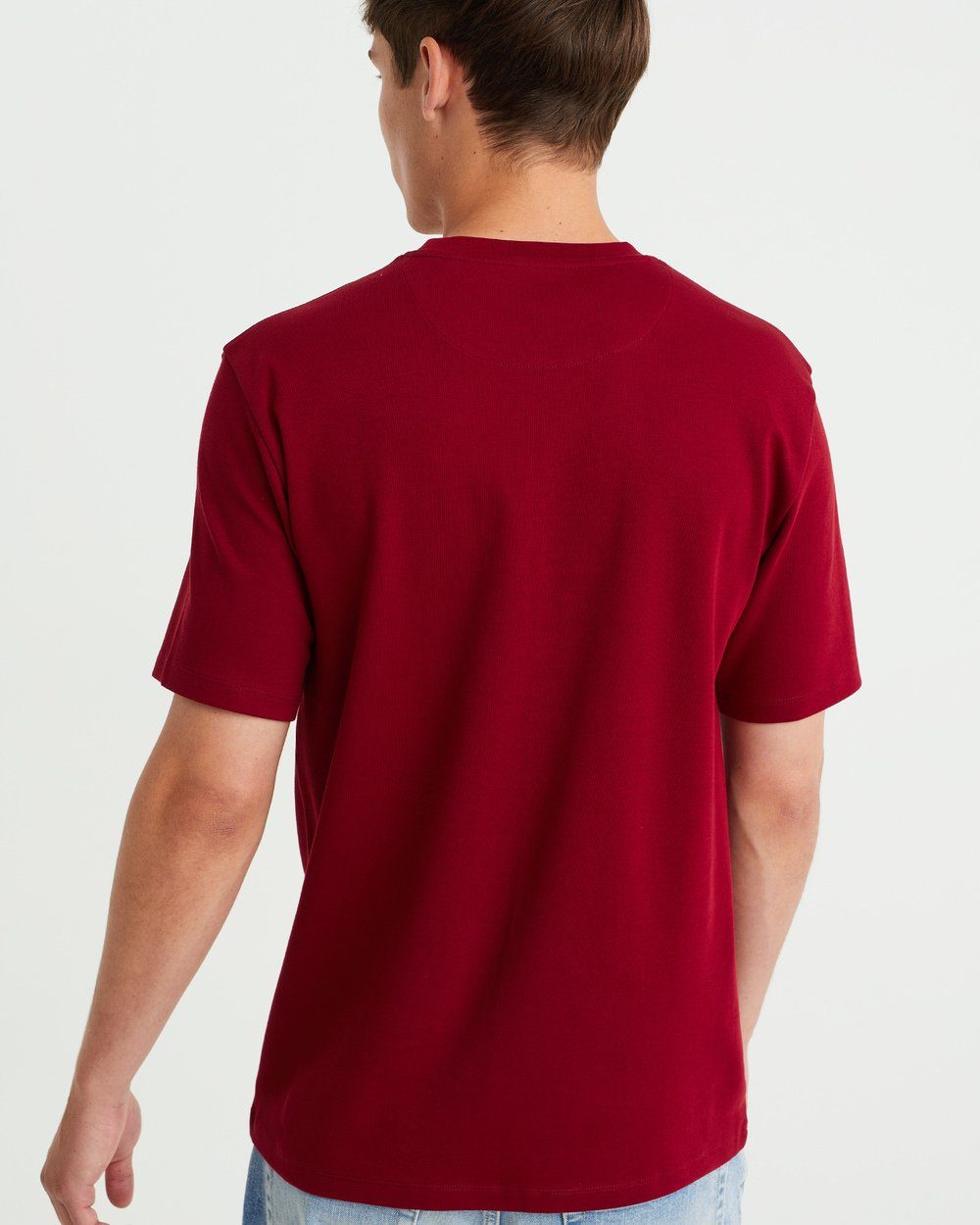 T-Shirt (1-tlg) WE Fashion Dunkelrot