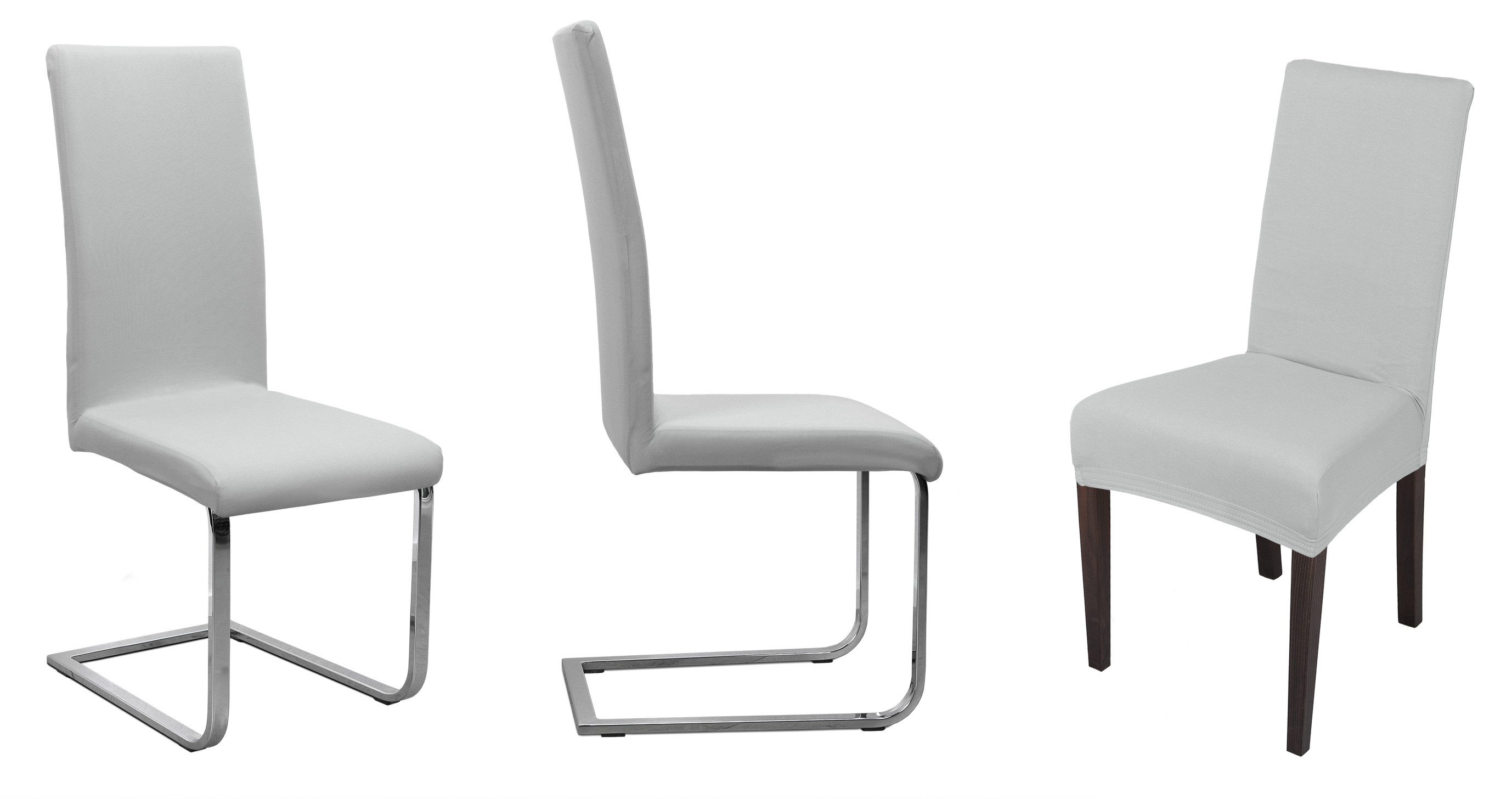 Beautex Stuhlhusse Jersey Baumwolle elastisch für Stühle und Schwingstühle 6er Set