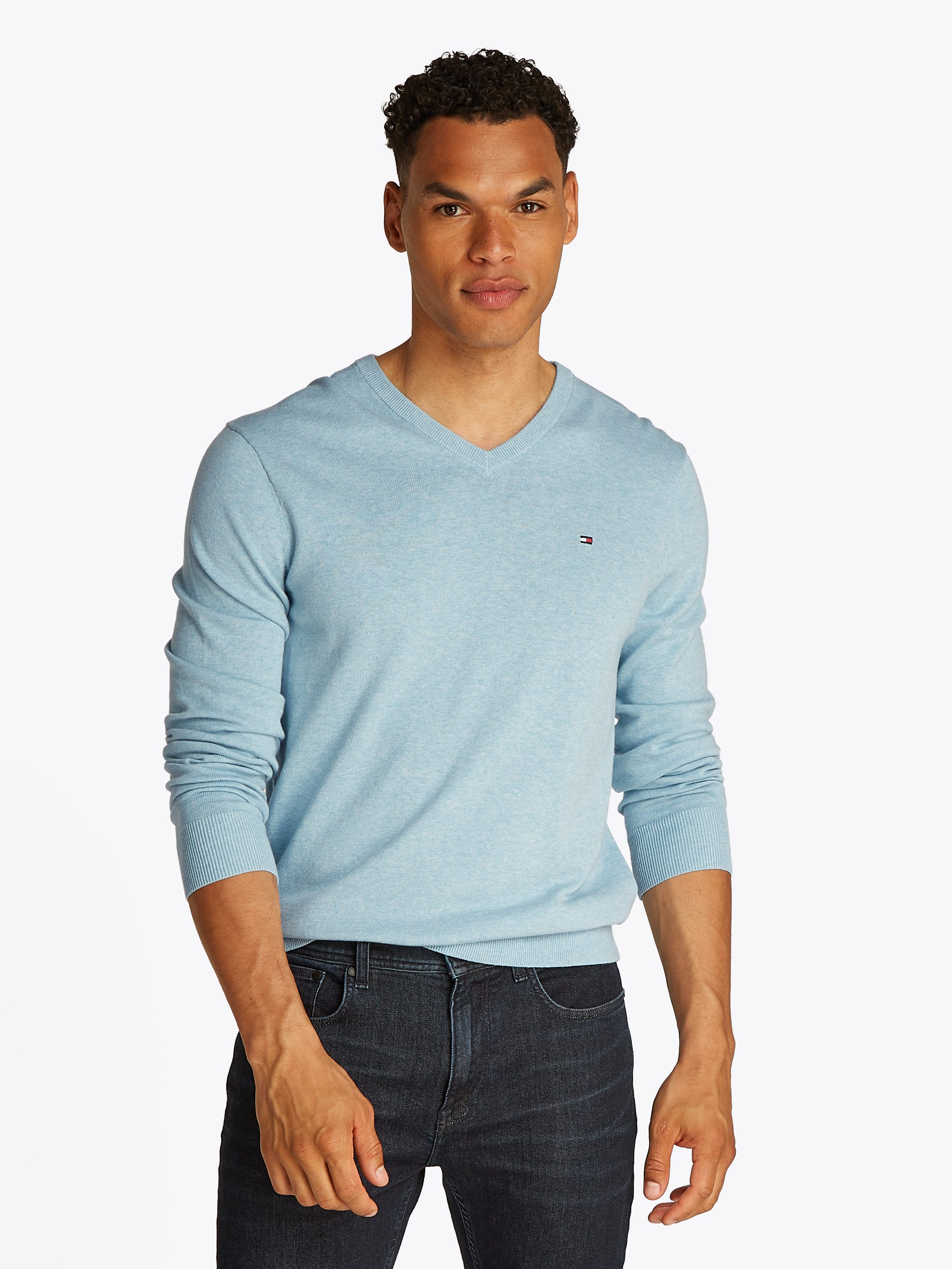 Tommy Hilfiger Strickpullover ESSENTIAL COTTON V NECK mit V-Ausschnitt und günstig online kaufen