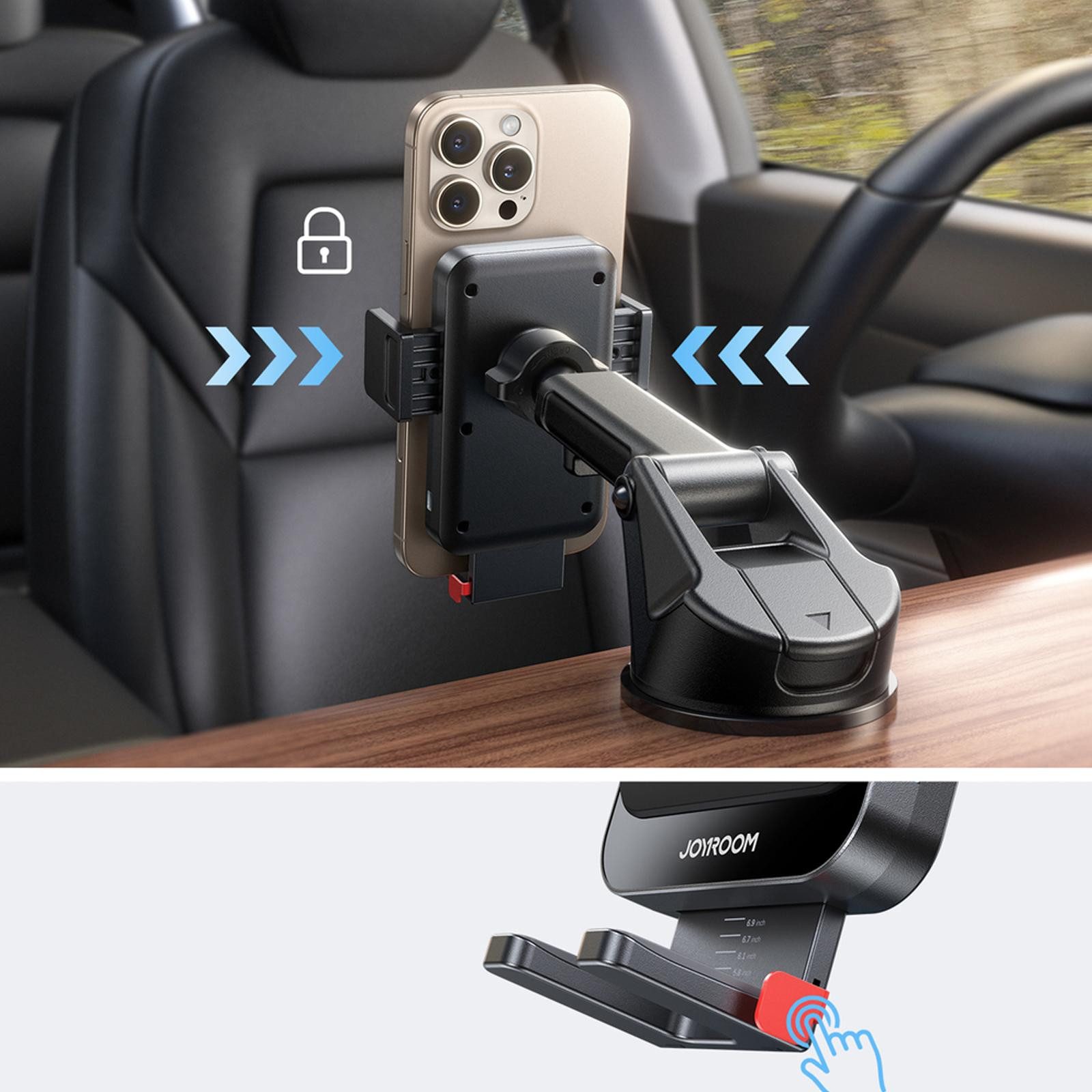 JOYROOM Handy-Halterung JR-ZS241S KFZ Halterung mit wireless Ladefunktion, (bis 6,9 Zoll, Universal Smartphone Handy Halter für PKW LKW Wohnwagen)
