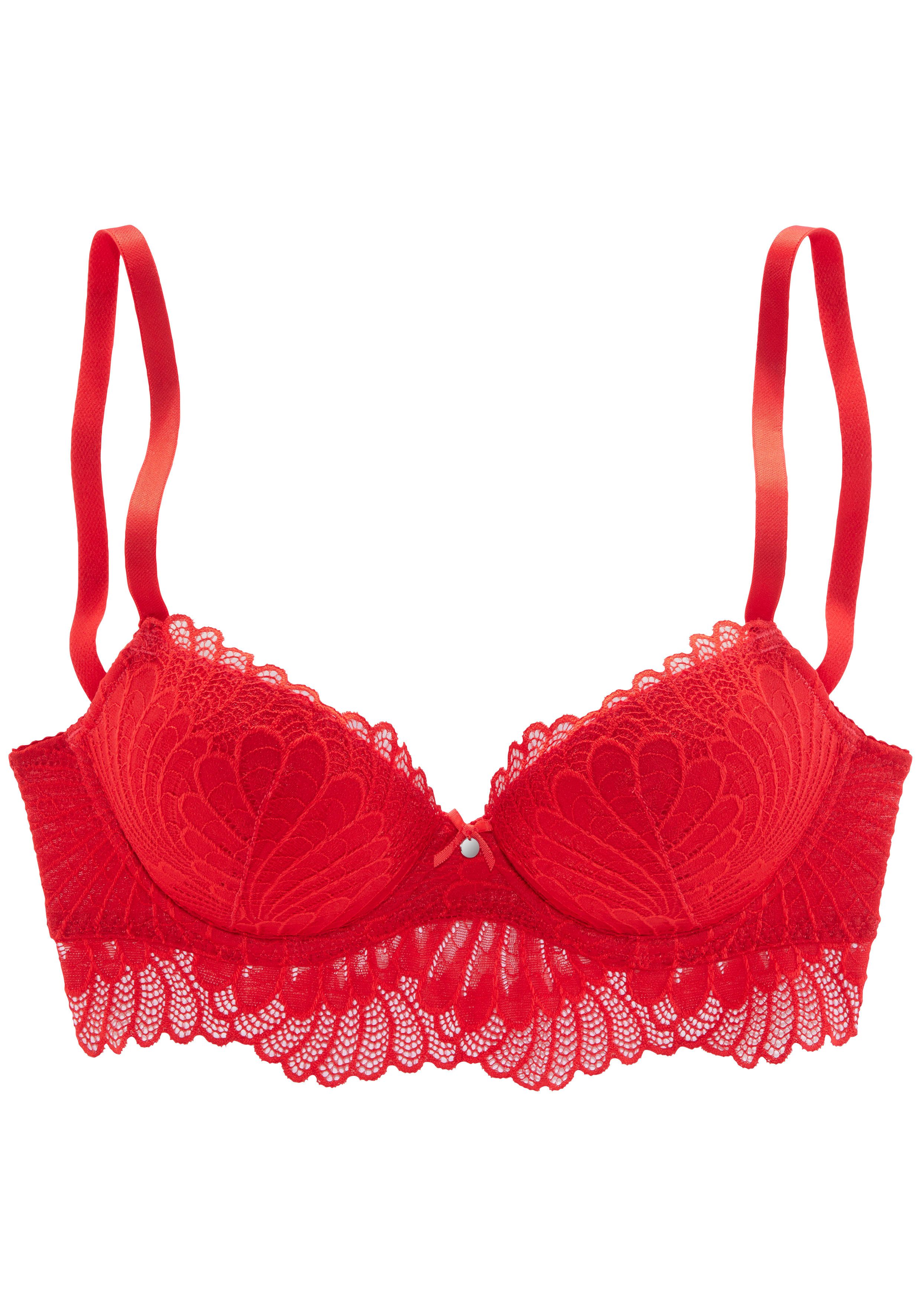 s.Oliver Push-up-BH Sophie aus feiner Spitze in leichter Longform, sexy Dessous, Reizwäsche