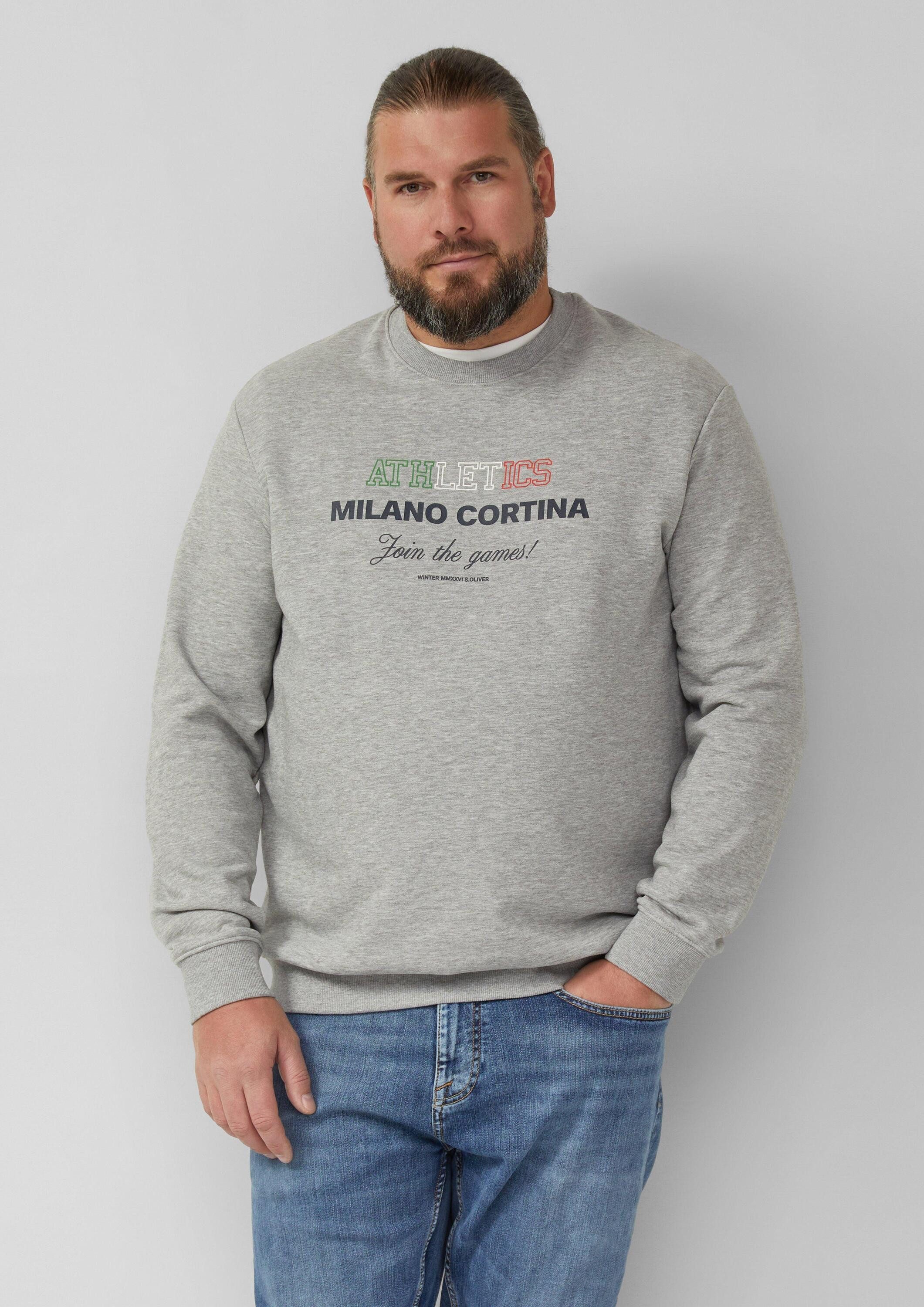 s.Oliver Sweatshirt Sweatshirt Weiches Sweatshirt mit Artwork im Relaxed Fi günstig online kaufen