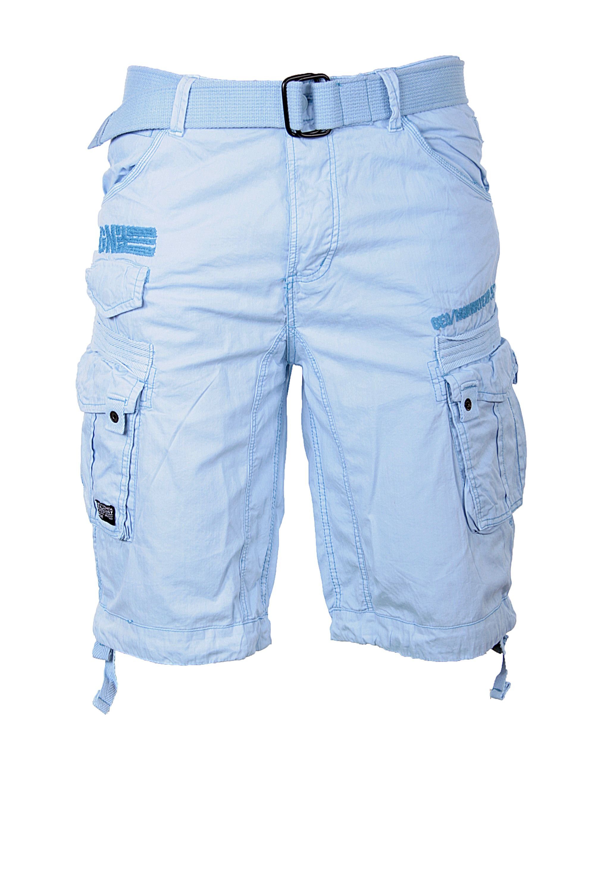 Geographical Norway Shorts Herren Cargo Shorts kurze Hose Short Bermuda Knielang Gürtel Sommer