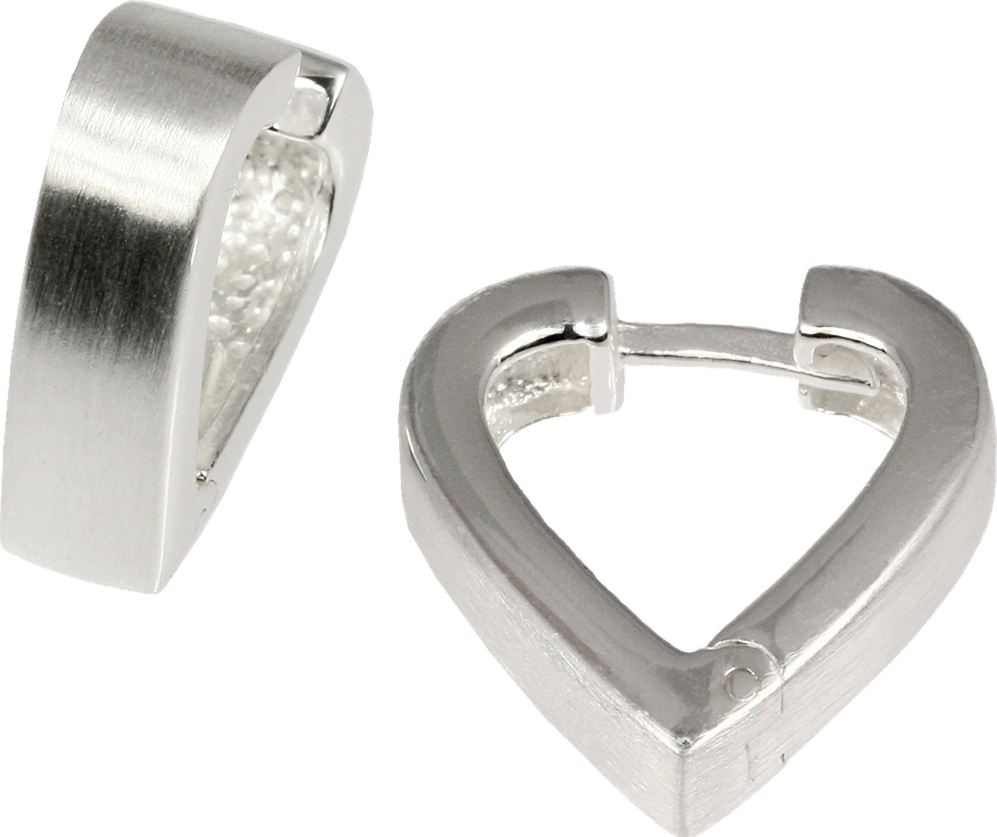 SilberDream Paar Creolen SilberDream Ohrringe Damen-Schmuck 925er (Creolen), Damen Creolen Herz aus 925 Sterling Silber, Farbe: silber