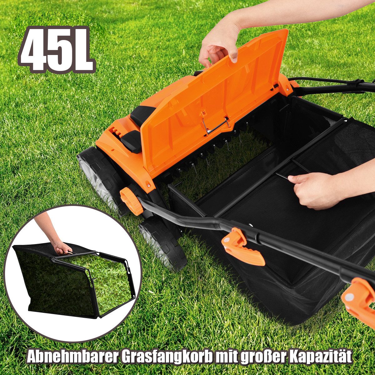 KOMFOTTEU Rasenmähermesser, 2 in 1 elektro Vertikutierer Rasenlüfter