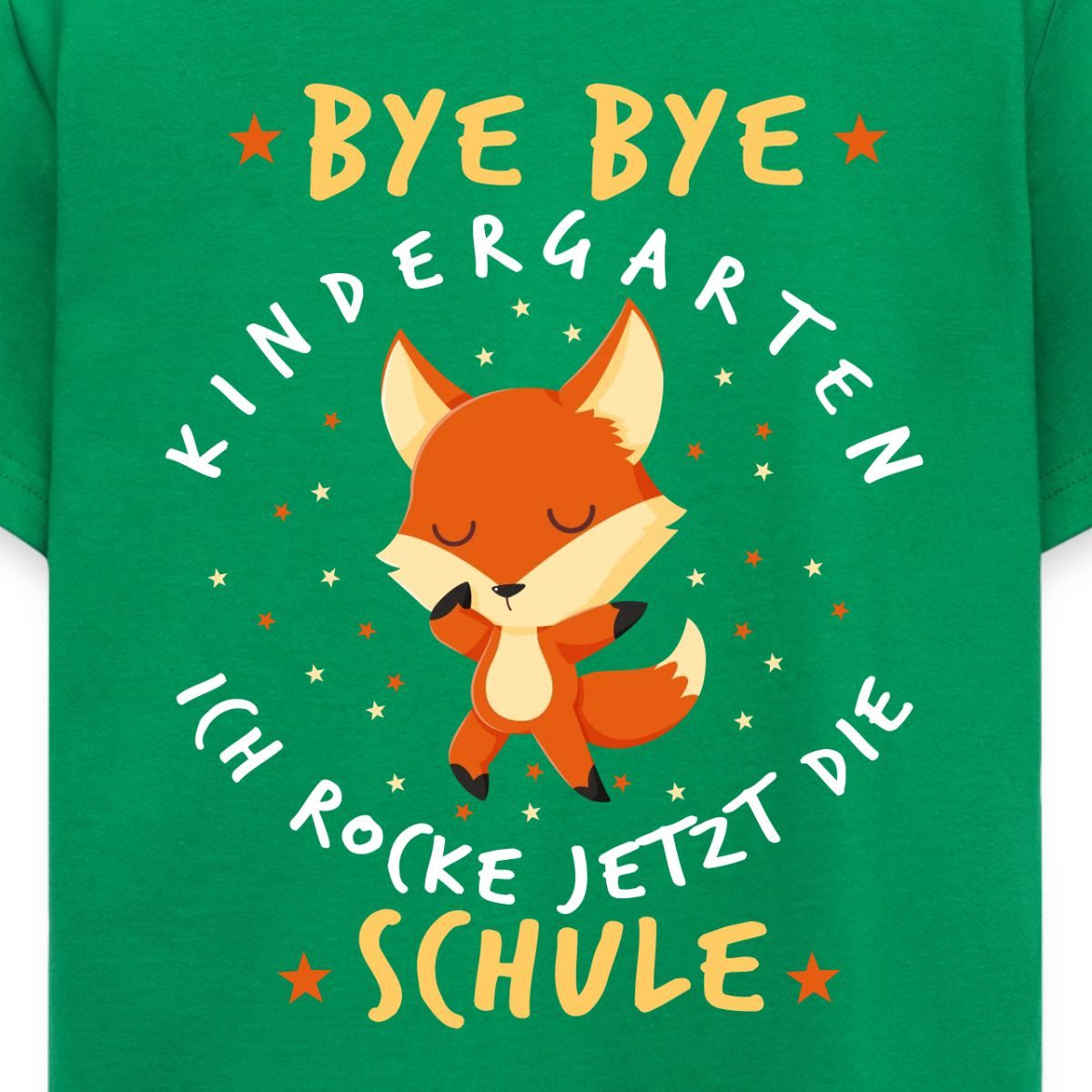 Spreadshirt T-Shirt Bye Bye Kindergarten Ich Rocke Jetzt Die Schule Fuchs Kinder T-Shirt (1-tlg)