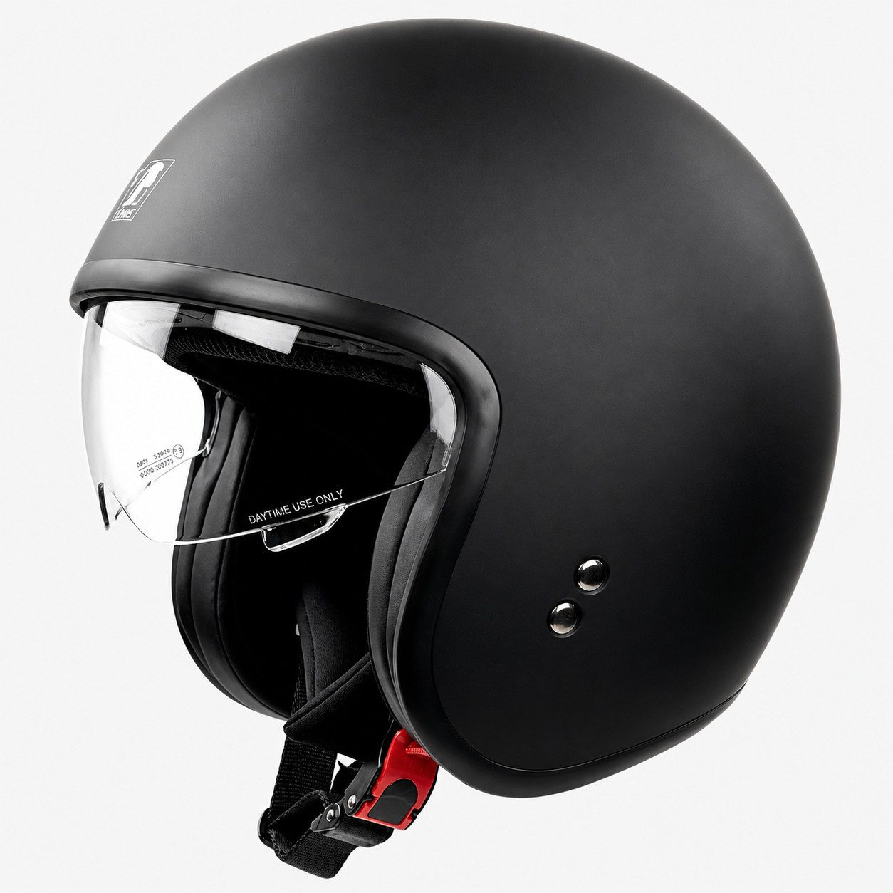 RÖMER HELME Motorradhelm RR10701 - Jethelm mit Sonnenvisier + gratis klarem Visier, mattschwarz, Sonnenblende & klares Visier auswechselbar
