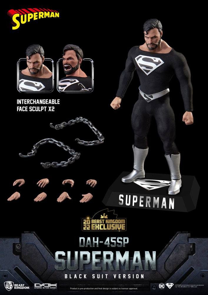 Beast Kingdom Toys Actionfigur DC Comics Dynamic 8ction Heroes DAH-045SP 1/9 Superman Black Suit Acti