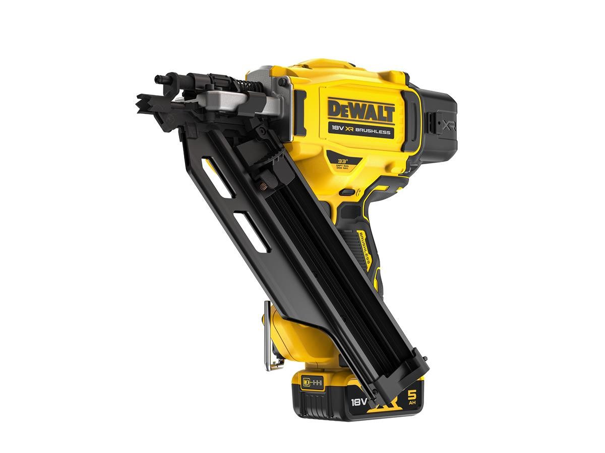 DeWalt Nagler 18V/5Ah, Inkl. 2x Akkus & System-Schnellladegerät im Transportkoffer