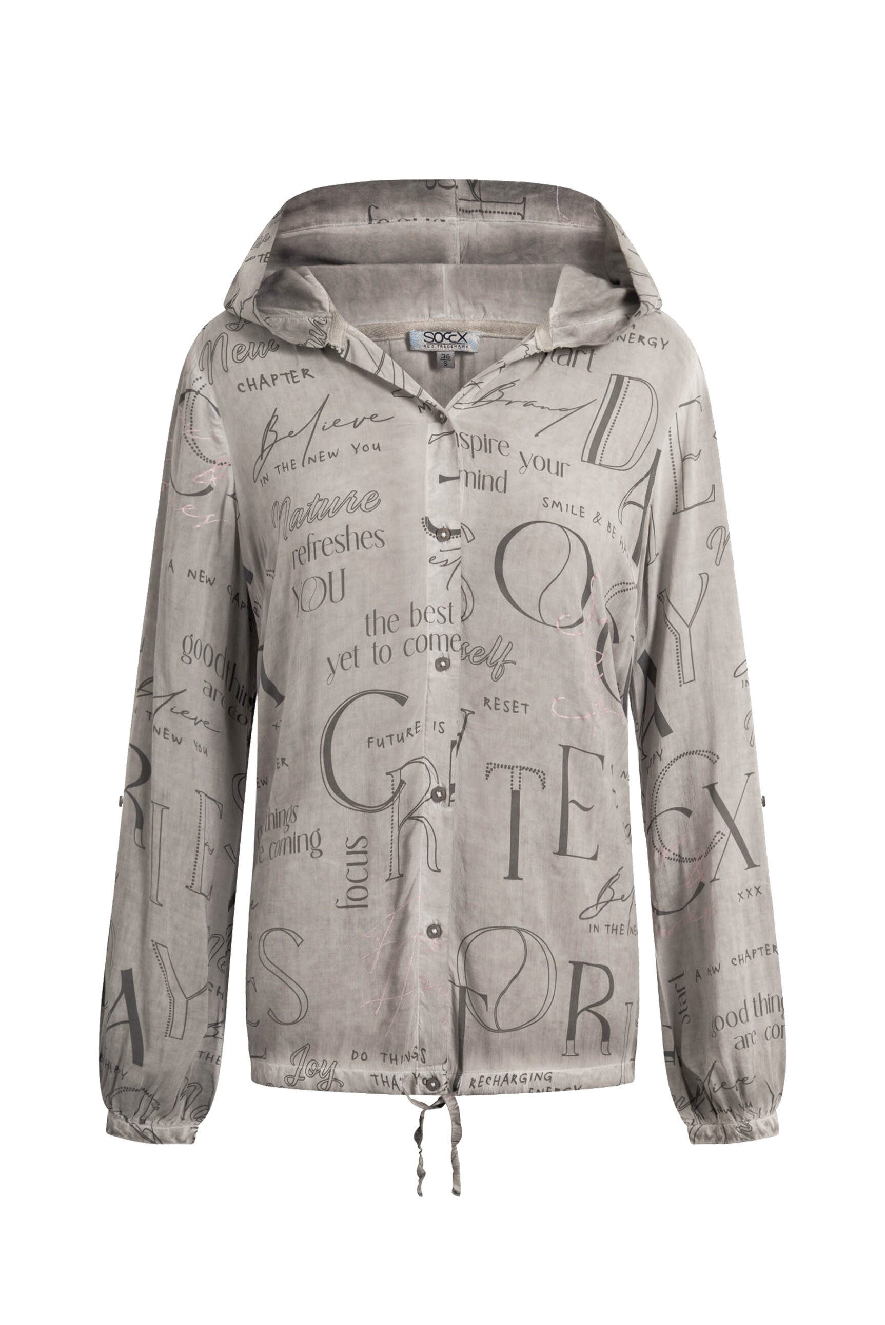 SOCCX Langarmbluse mit Tunnelzugband im Saum günstig online kaufen