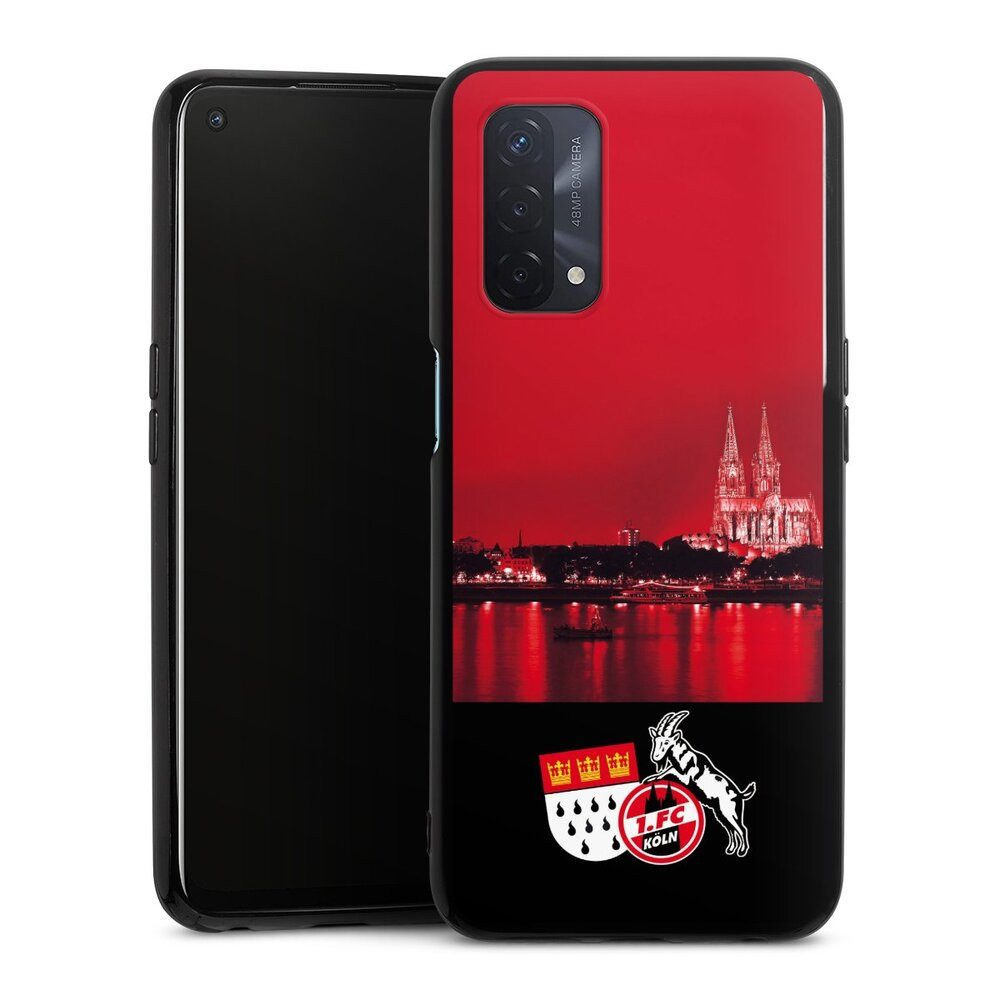 DeinDesign Handyhülle Skyline 1. FC Köln Offizielles Lizenzprodukt Skyline Köln Rot, Oppo A54 5G Silikon Hülle Bumper Case Handy Schutzhülle