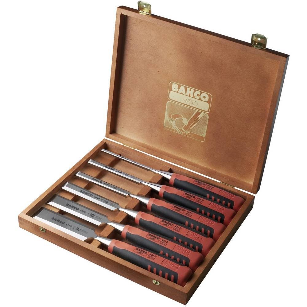 BAHCO Stechbeitel Stechbeitel-Satz In Holzbox, 6-Tlg, 6.1,12.18,25.32mm 424P-S6-EUR