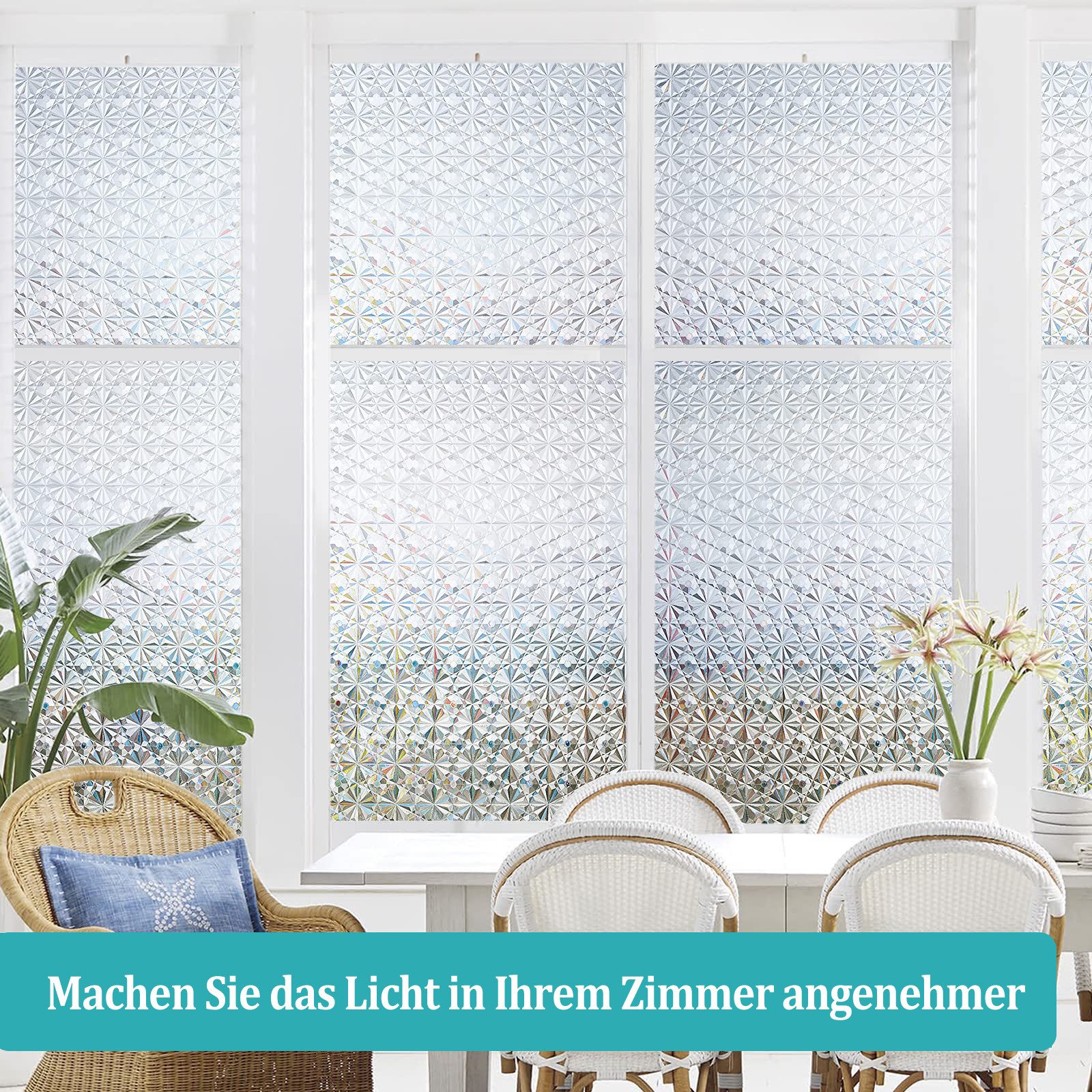 Coonoor Fensterfolie 3D Diamantblatt Fensterfolie, Privatsphäre günstig online kaufen