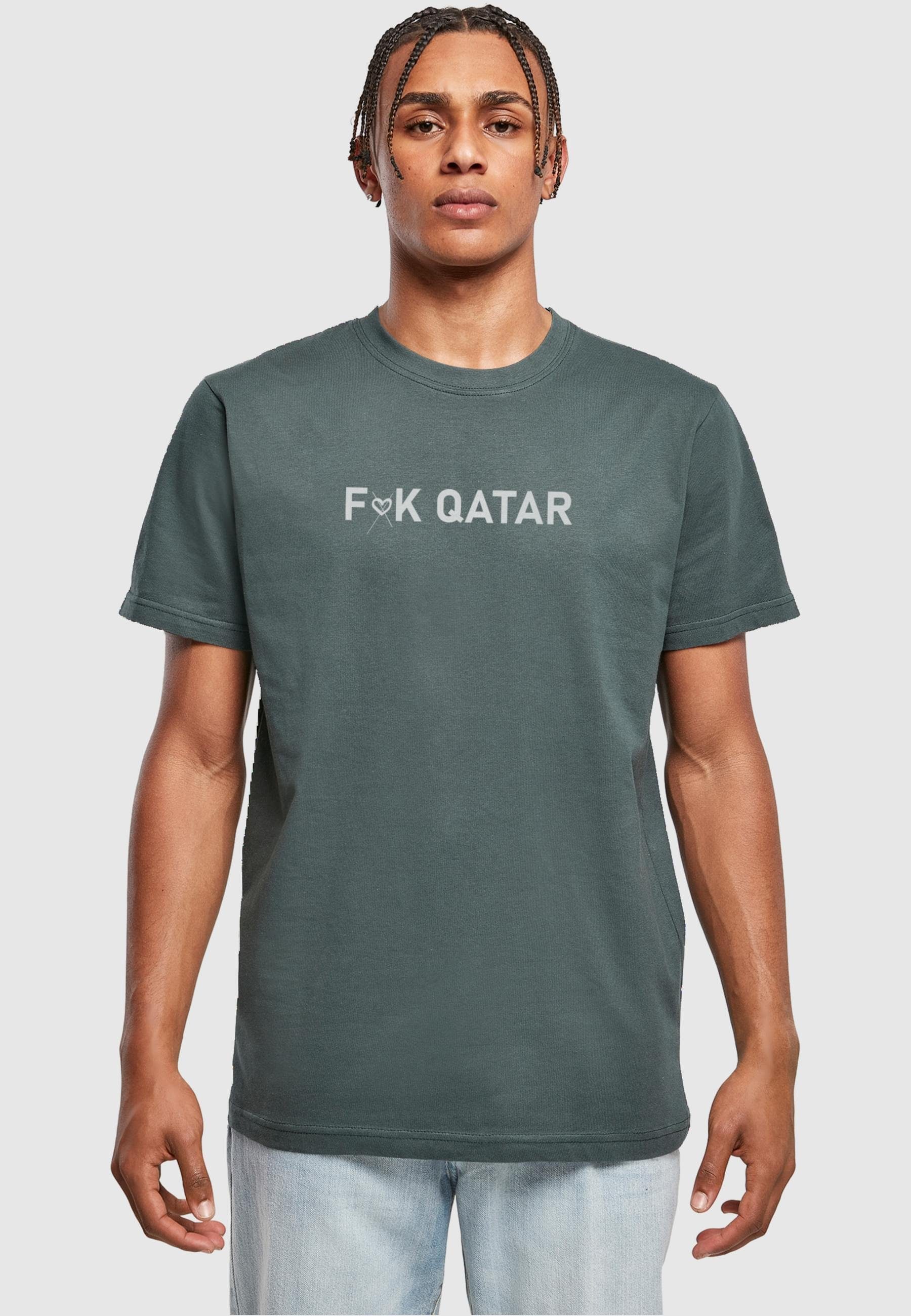 Qatar (no Neck Herren bottlegreen heart) Merchcode T-Shirt (1-tlg) F K T-Shirt Round