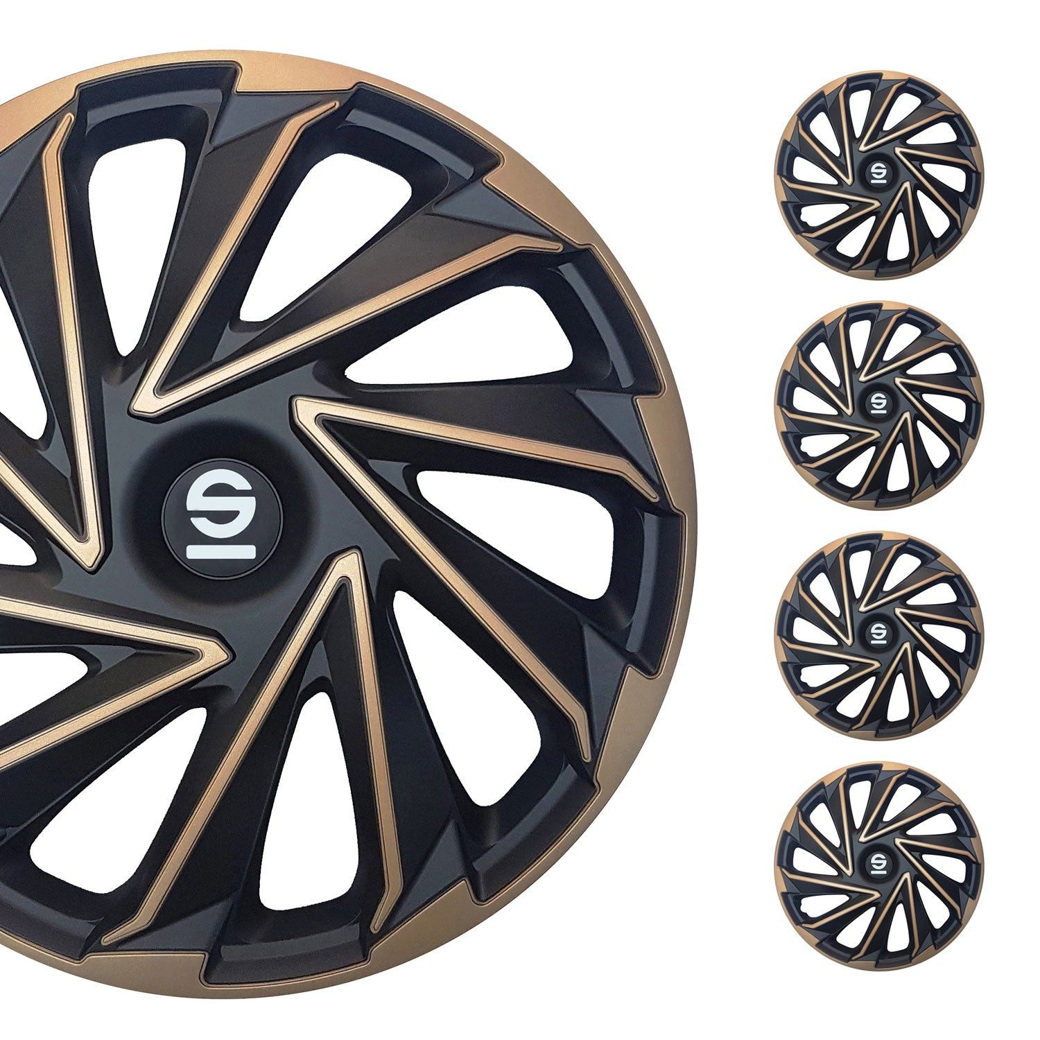 OMAC Radkappen Sparco 14 Zoll Roma Silber Grau 4tlg, (4-St) Einfache Installation, Haltbar