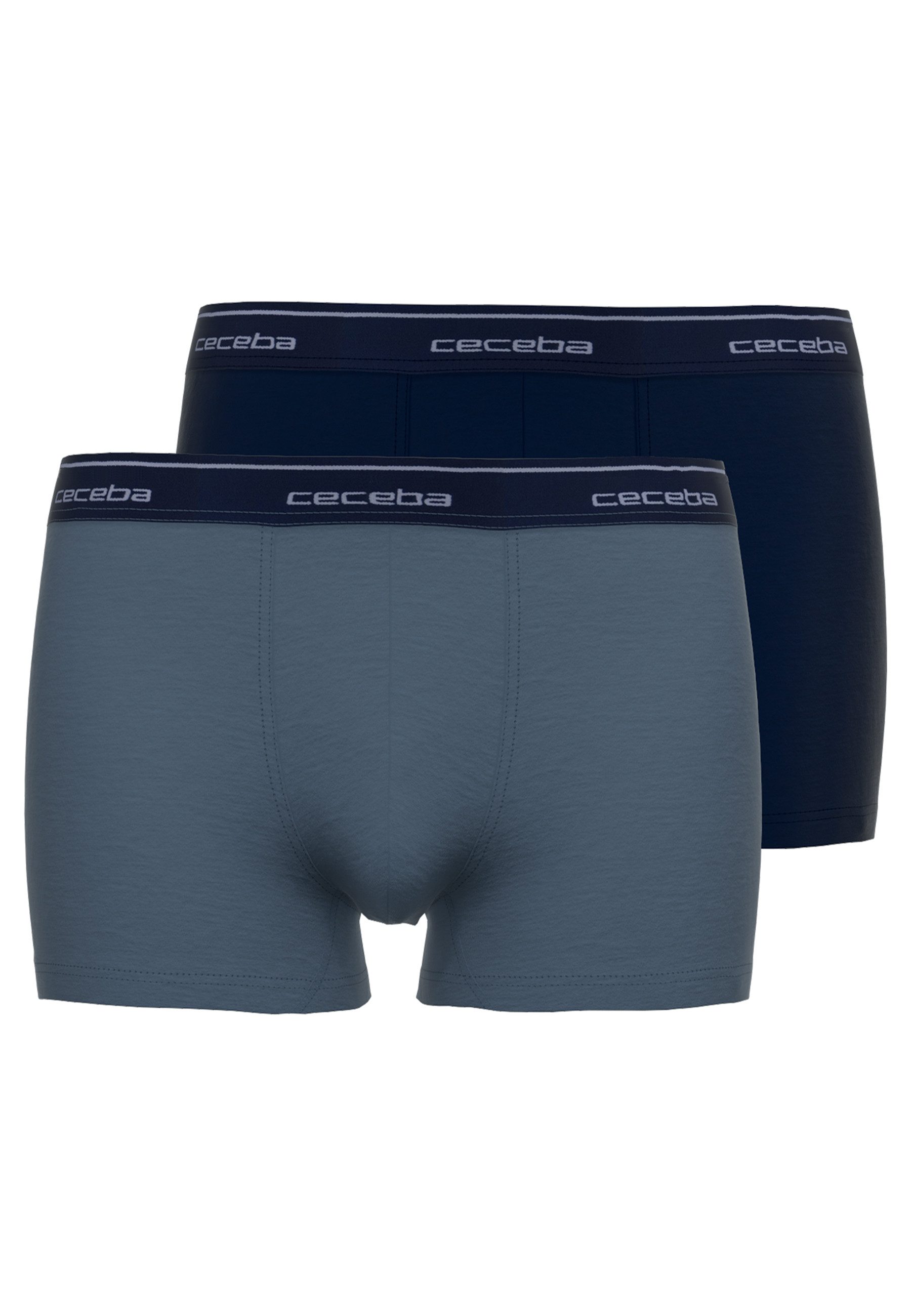 Boxershorts CECEBA Herren Pants blau uni 2er Pack