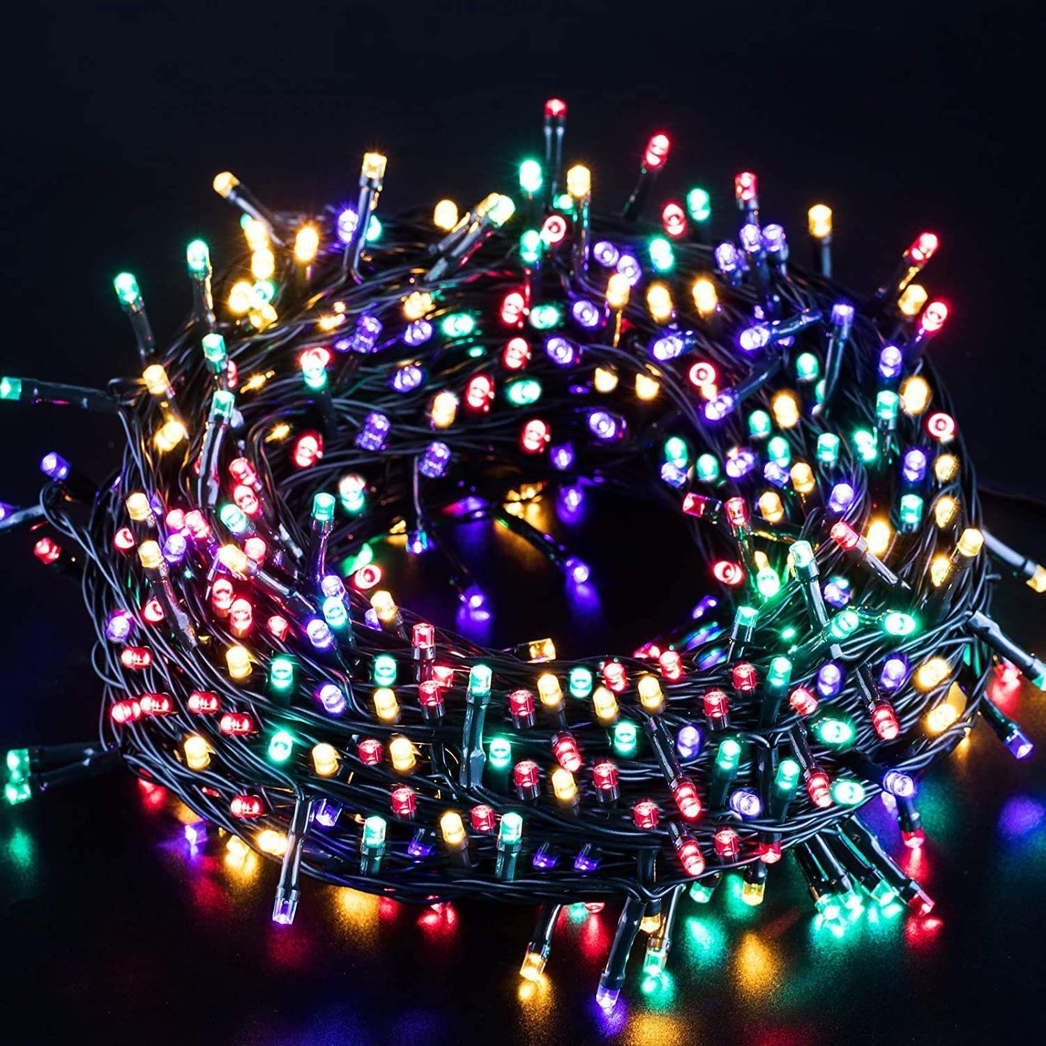 LED Lichterkette 40 Polarsterne Lampen Timer Weihnachtsbeleuchtung bunt außen 