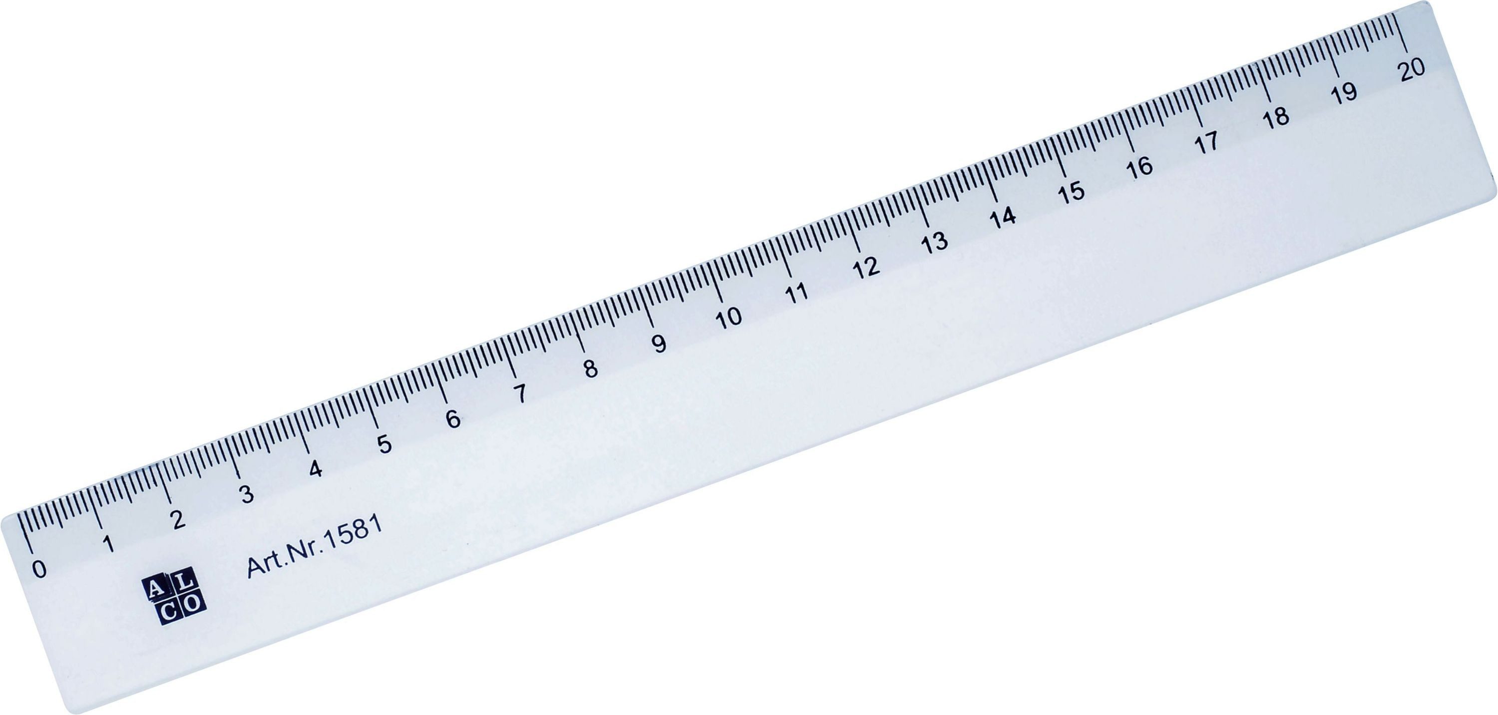 ALCO Lineal Lineal flexibel 20cm transparent Packung mit 12 Stück