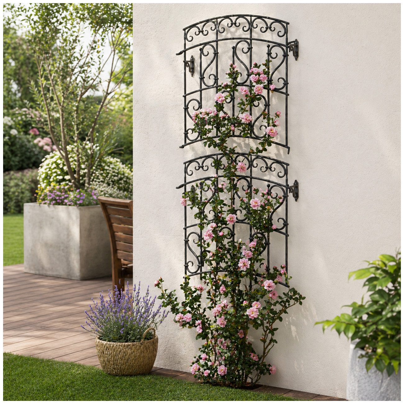 HTI-Living Rankgitter Rankgitter mit Ornamenten Nessa Schwarz 2er-Set Set, 2 St., 2 Rankgitter, Rankhilfe Spalier