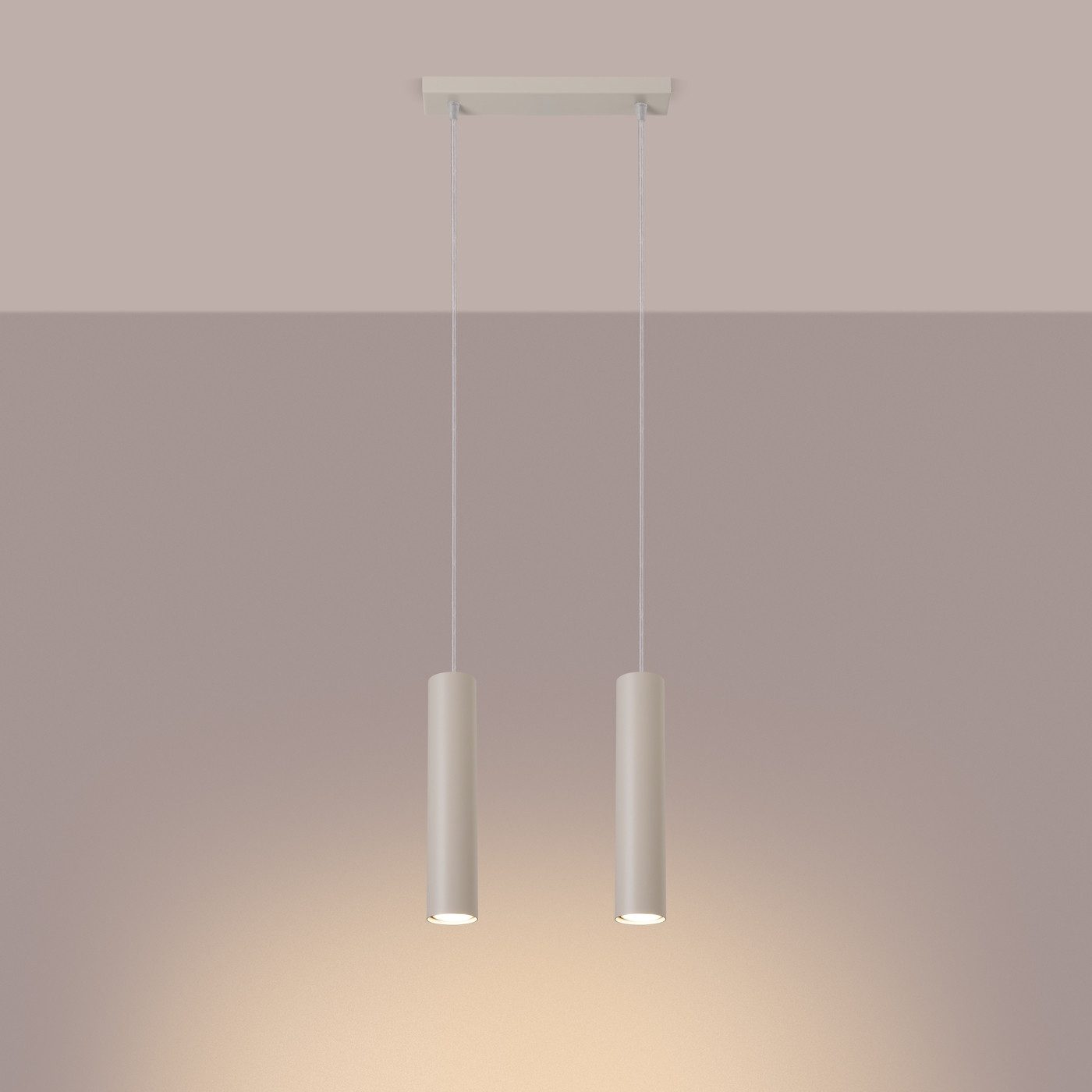 SOLLUX lighting Hängeleuchte Pendelleuchte Lagos 2 Beige, Nicht enthalten