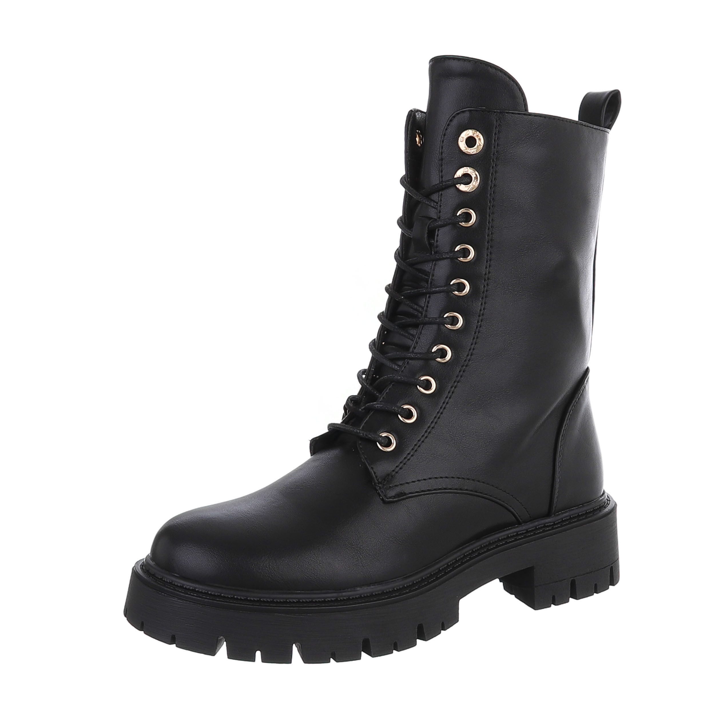 Ital-Design Damen Schnürschuhe Schnürstiefelette (87118101) Blockabsatz Pla günstig online kaufen