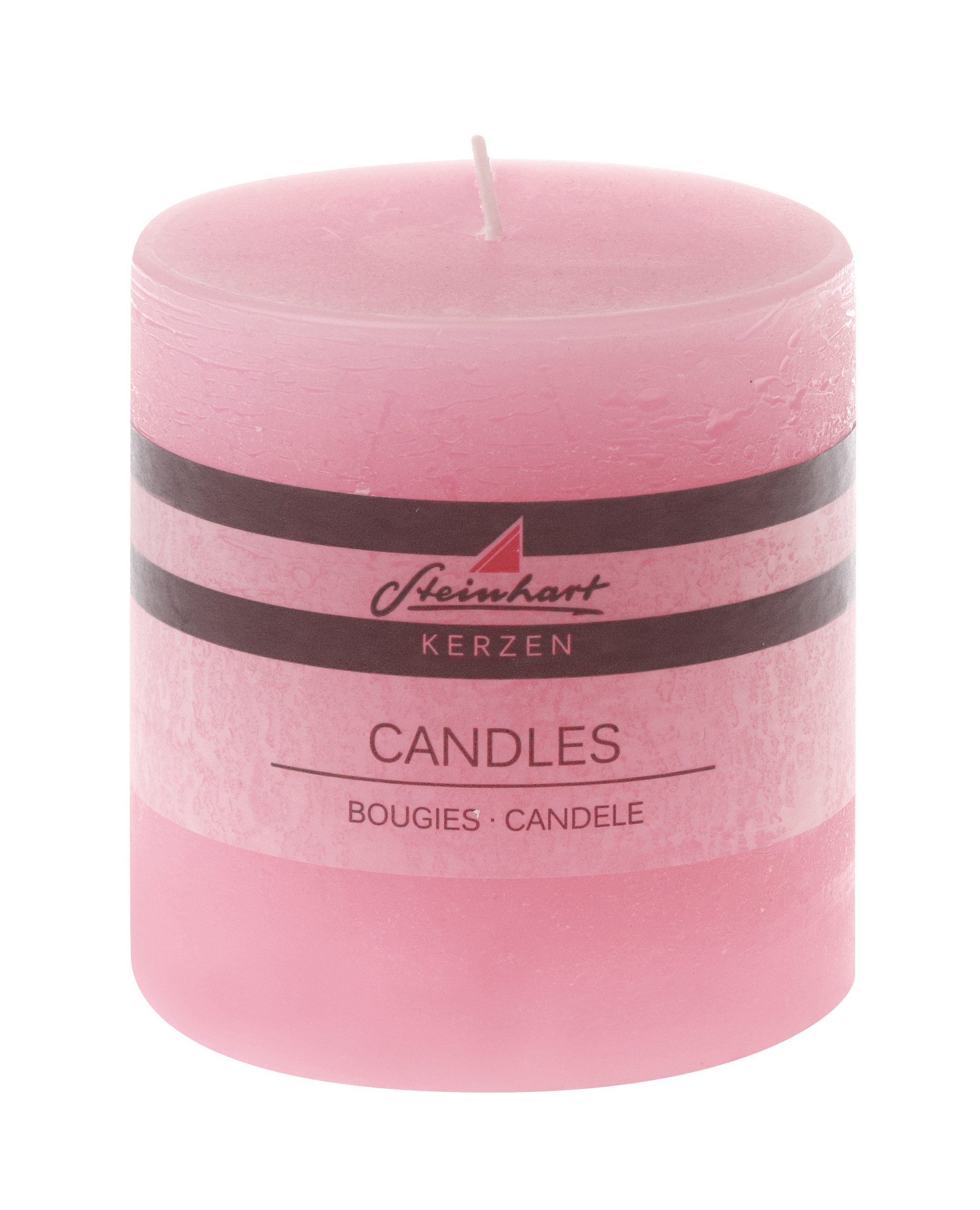 Steinhart Kerzen Rustic-Kerze Stumpenkerze "Raureif" Rosa 100/98 mm günstig online kaufen