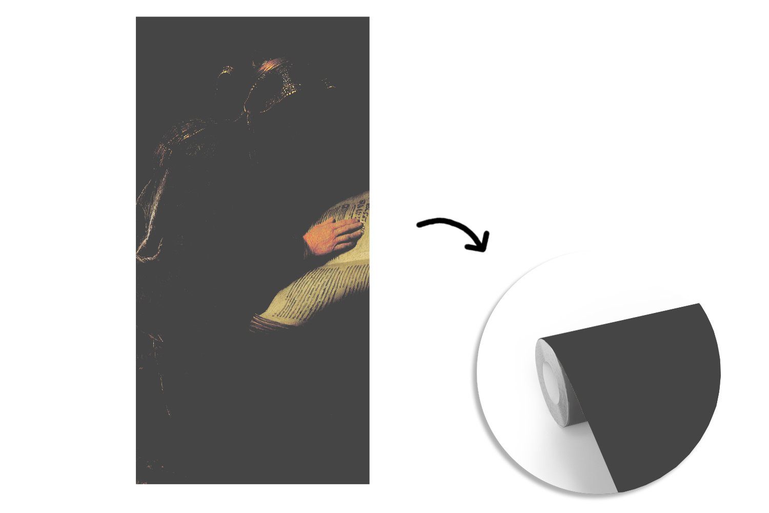 Vliestapete Schlafzimmer Fototapete Frau für von, Lesen, bedruckt, Hanna Gemälde MuchoWow beim Prophetin - (2 wahrscheinlich Wohnzimmer Küche, Alte St), die Matt, Fototapete